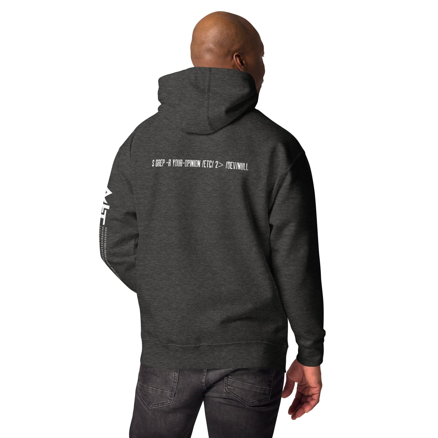 Grep r your Opinion etc 2 devnull - Unisex Hoodie ( Back Print ) by DarkByteGear
