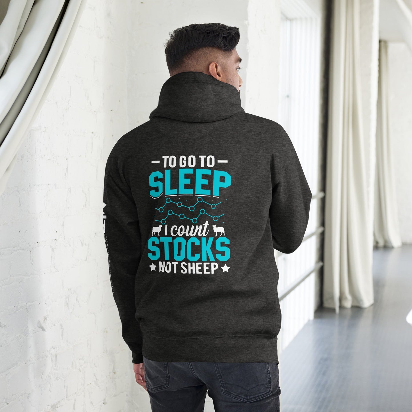 To go to sleep, I count stocks not sheep (DB) - Unisex Hoodie ( Back Print ) by DarkByteGear