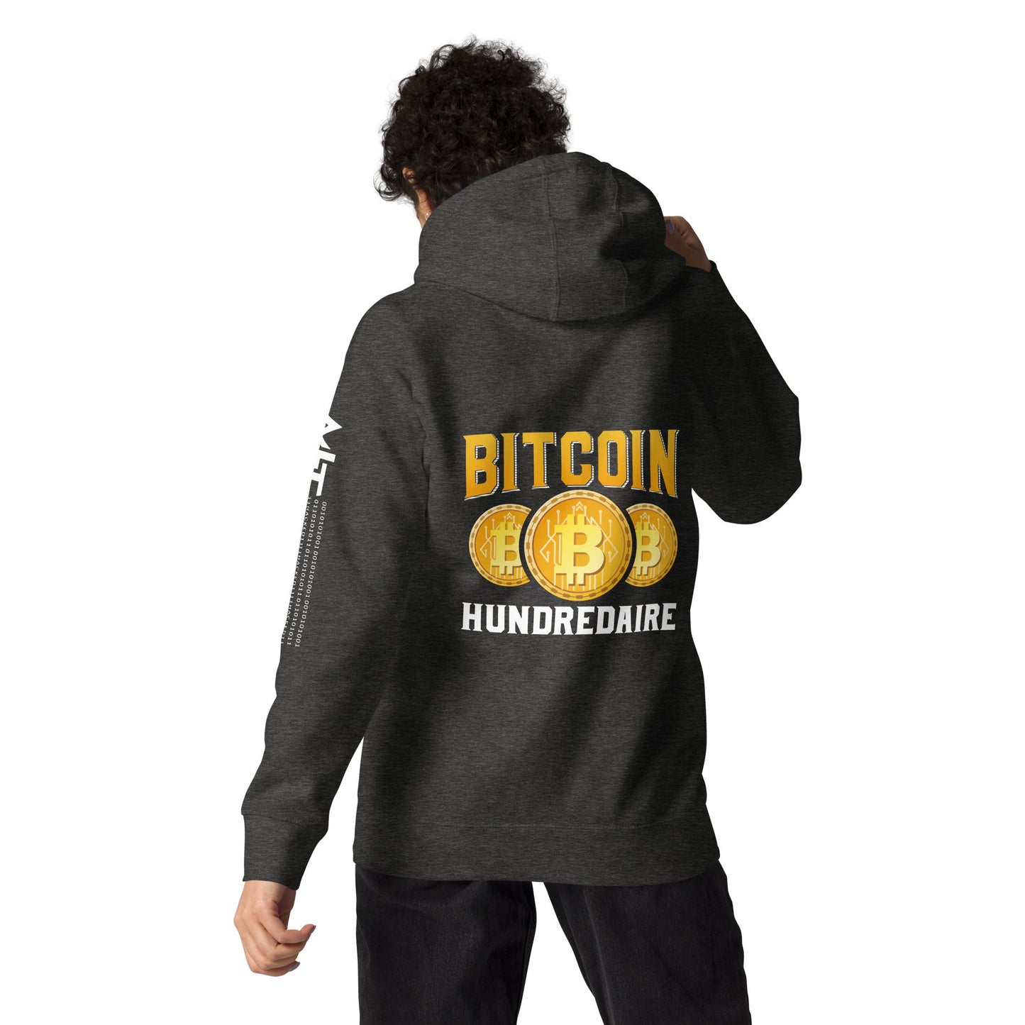 Bitcoin Hundredaire - Unisex Hoodie ( Back Print ) by DarkByteGear