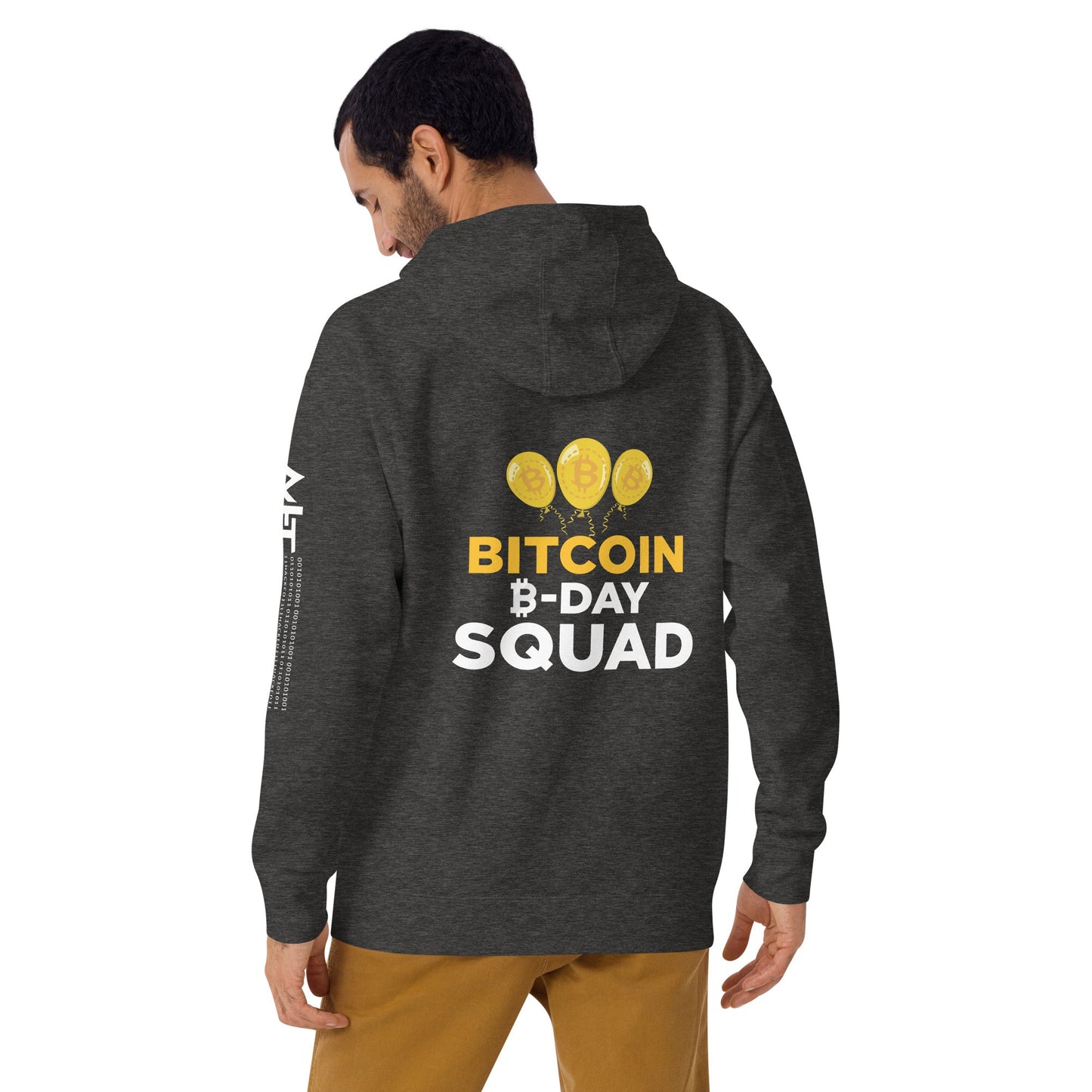 Bitcoin B-Day Squad - Unisex Hoodie ( Back Print ) by DarkByteGear