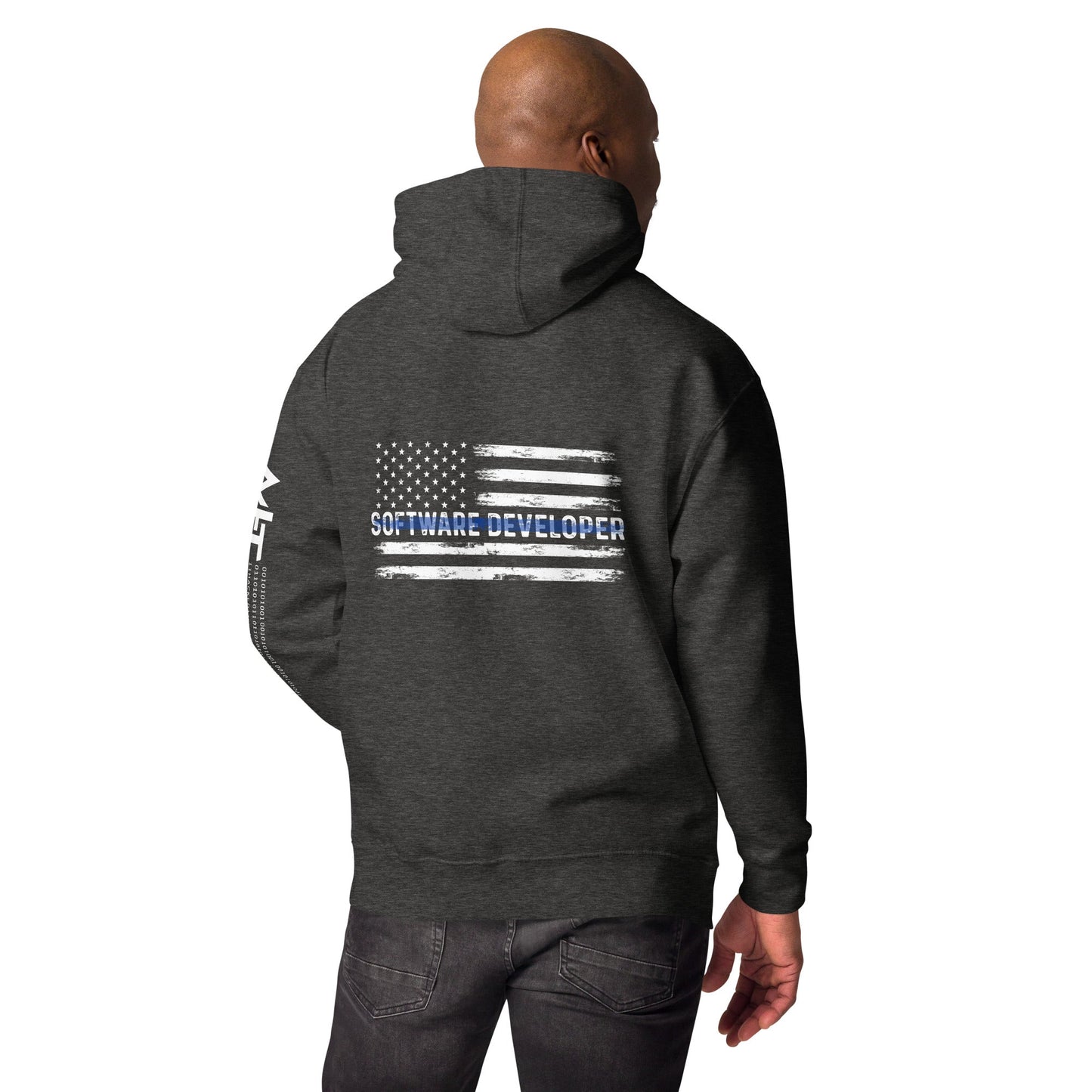 Patriotic Software Developer - Unisex Hoodie ( Back Print ) by DarkByteGear
