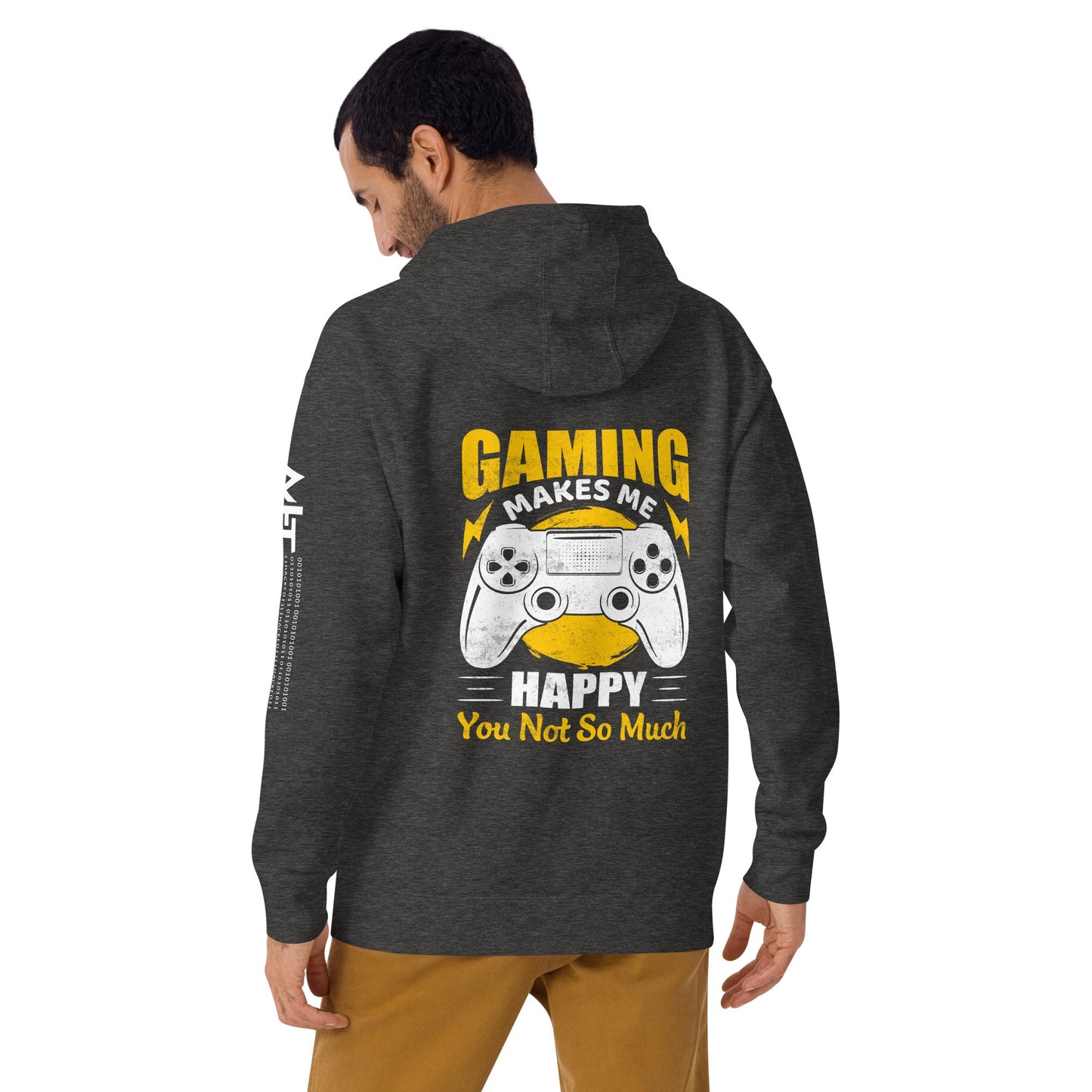 Gaming Makes me Happy (MAHFUZ) - Unisex Hoodie ( Back Print ) by DarkByteGear