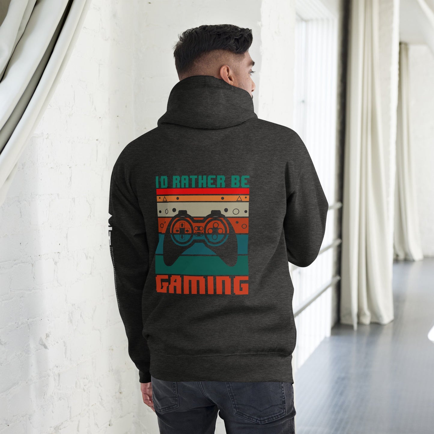I'd rather be Gaming - Unisex Hoodie ( Back Print ) by DarkByteGear