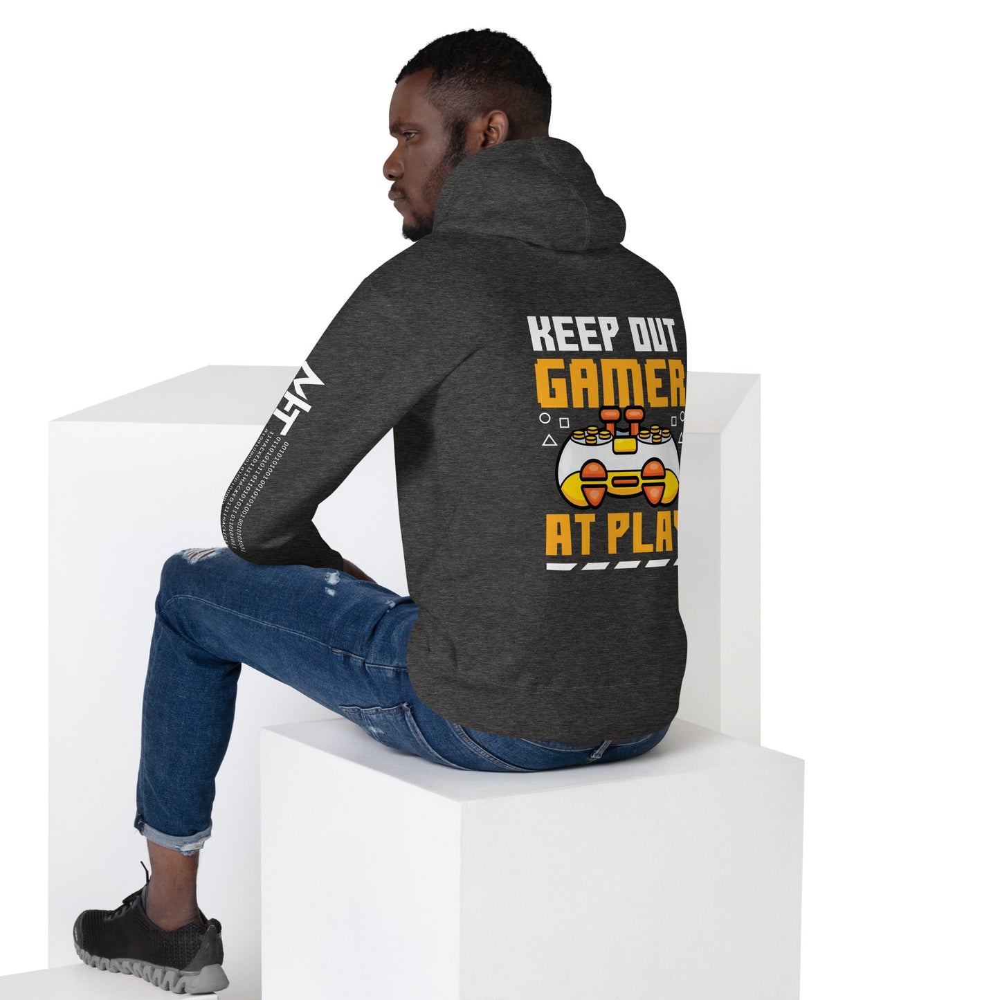 Keep Out Gamer At Play Rima 7 - Unisex Hoodie ( Back Print ) by DarkByteGear