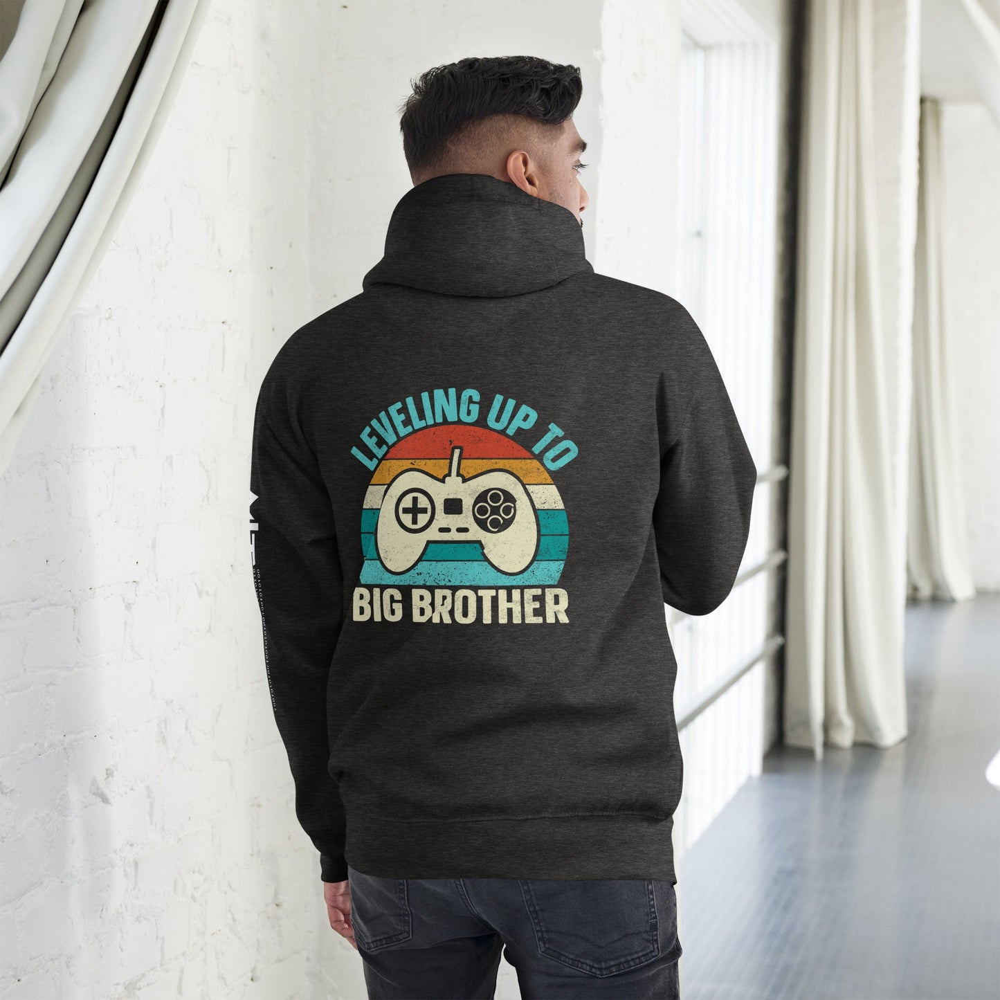 Levelling up to Big Brother V2 - Unisex Hoodie ( Back Print ) by DarkByteGear