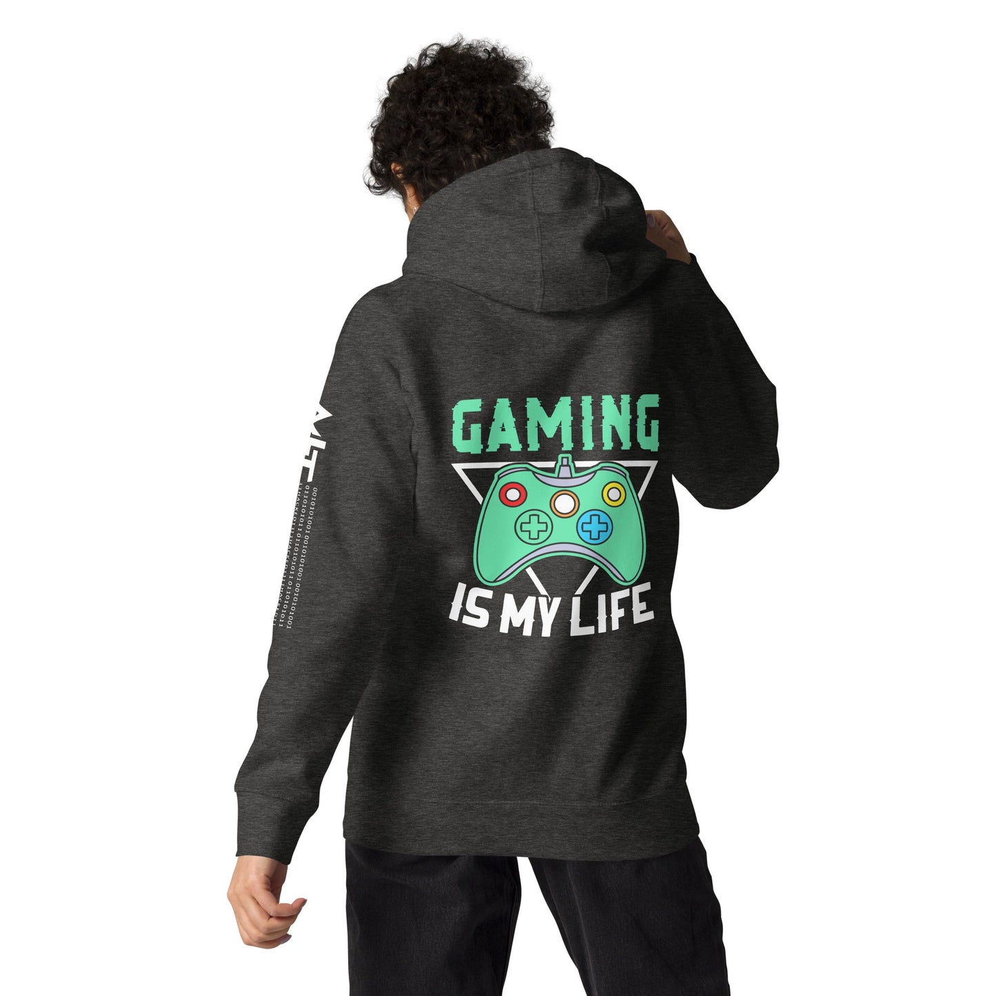Gaming Is My Life - Unisex Hoodie (Back print) by DarkByteGear