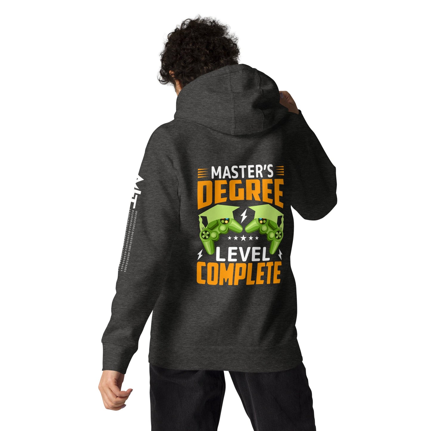 Master Degree Level Complete - Unisex Hoodie ( Back Print ) by DarkByteGear