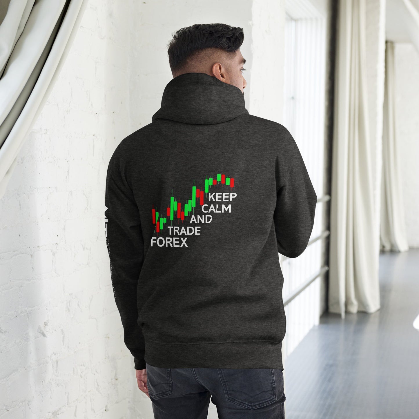 Keep Calm and Trade Forex - Unisex Hoodie ( Back Print ) by DarkByteGear
