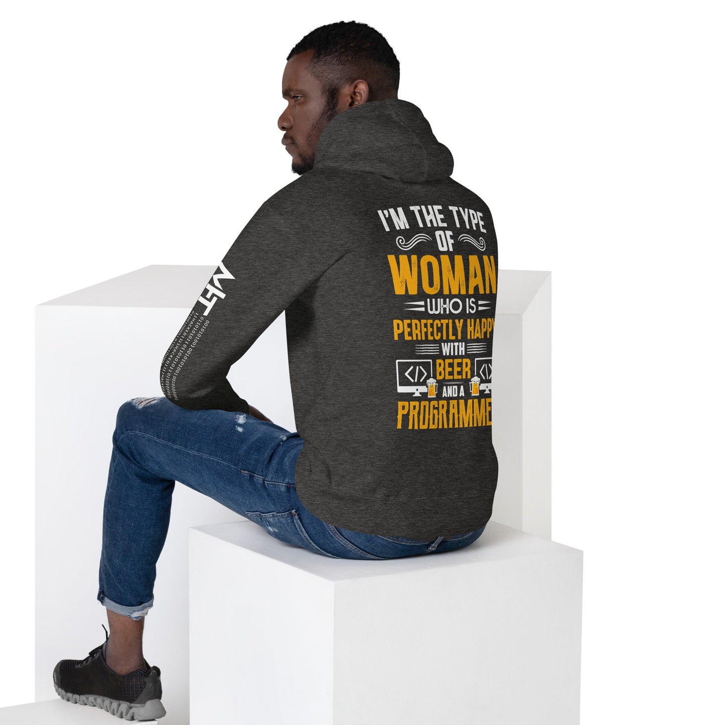 I am the Type of Woman who is perfectly happy with Beer and a Programmer - Unisex Hoodie by DarkByteGear
