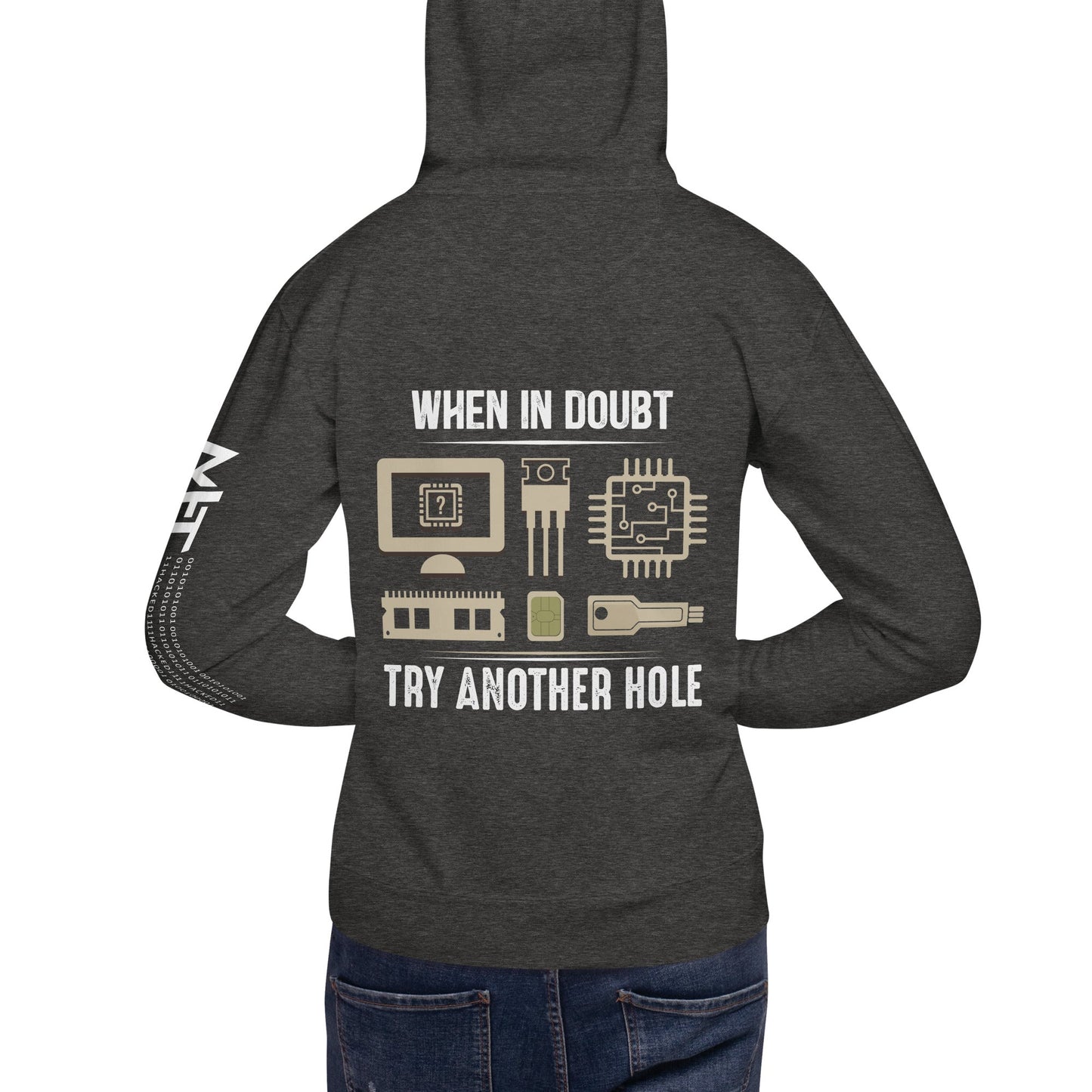 When in doubt, Try another hole V1 - Unisex Hoodie( Back Print ) by DarkByteGear