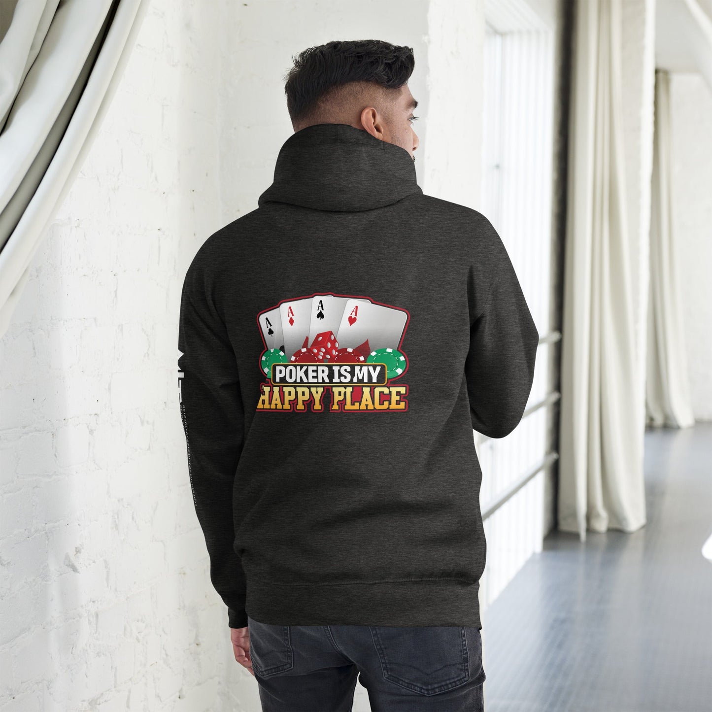 Poker Dad is like a Normal Dad but much Cooler - Unisex Hoodie ( Back Print ) by DarkByteGear