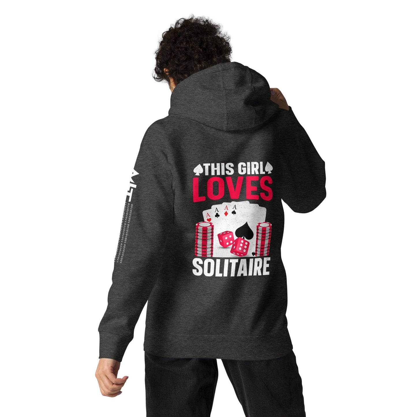 This Girl Loves Solitaire - Unisex Hoodie ( Back Print ) by DarkByteGear