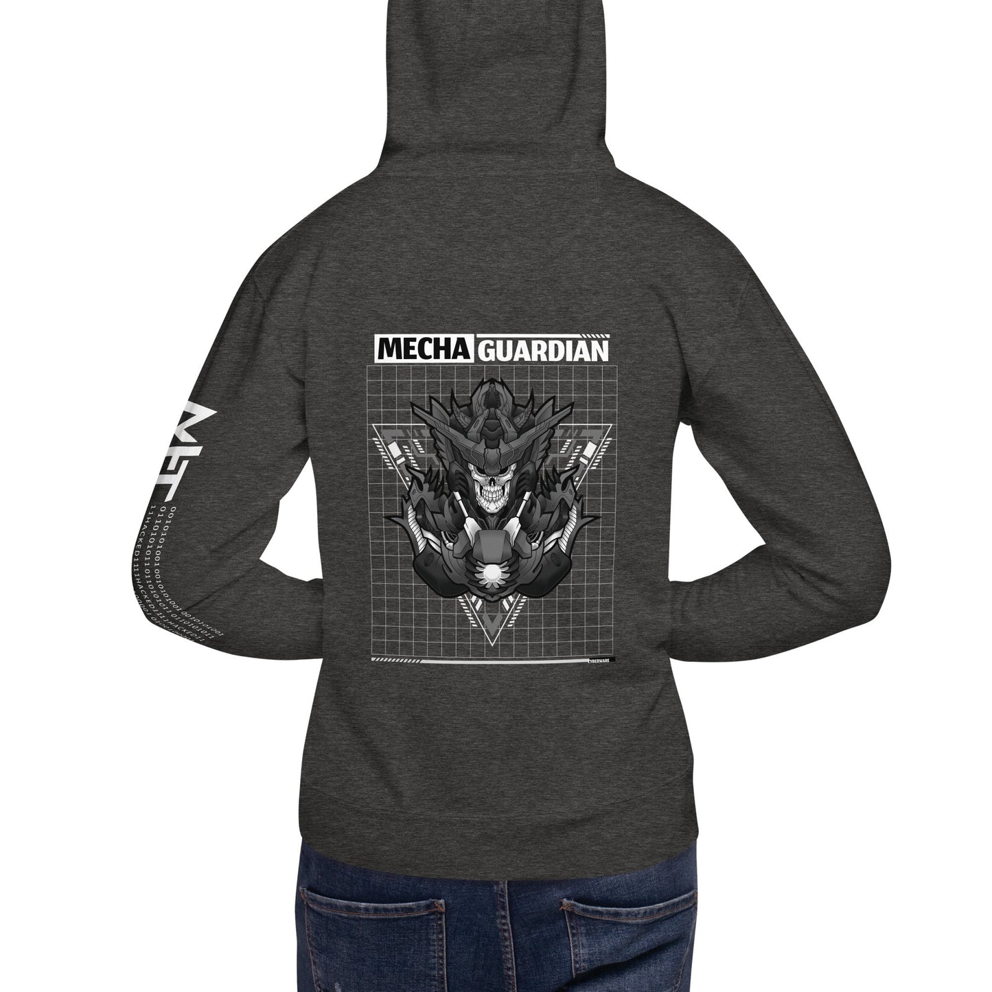 Mecha Guardian - Unisex Hoodie ( Back Print ) by DarkByteGear