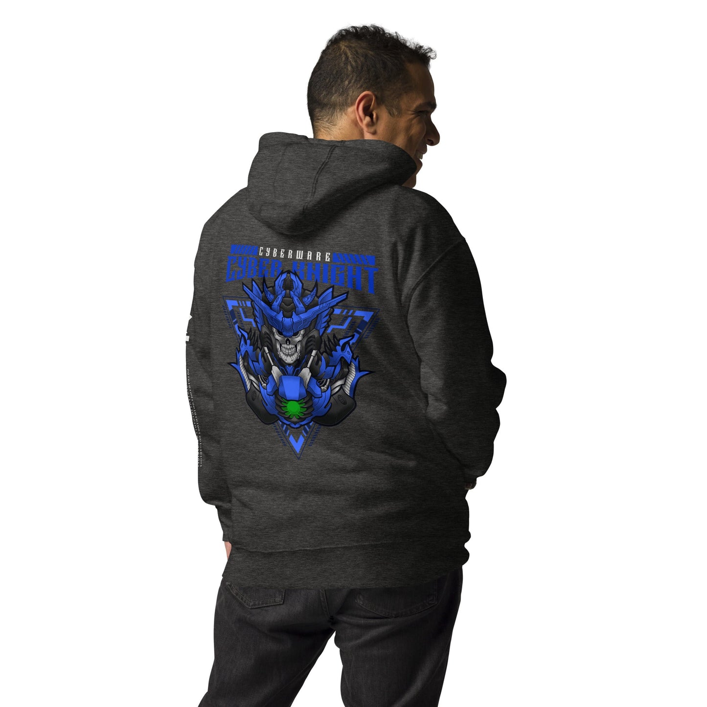 CyberWare Cyber knight - Unisex Hoodie ( Back Print ) by DarkByteGear