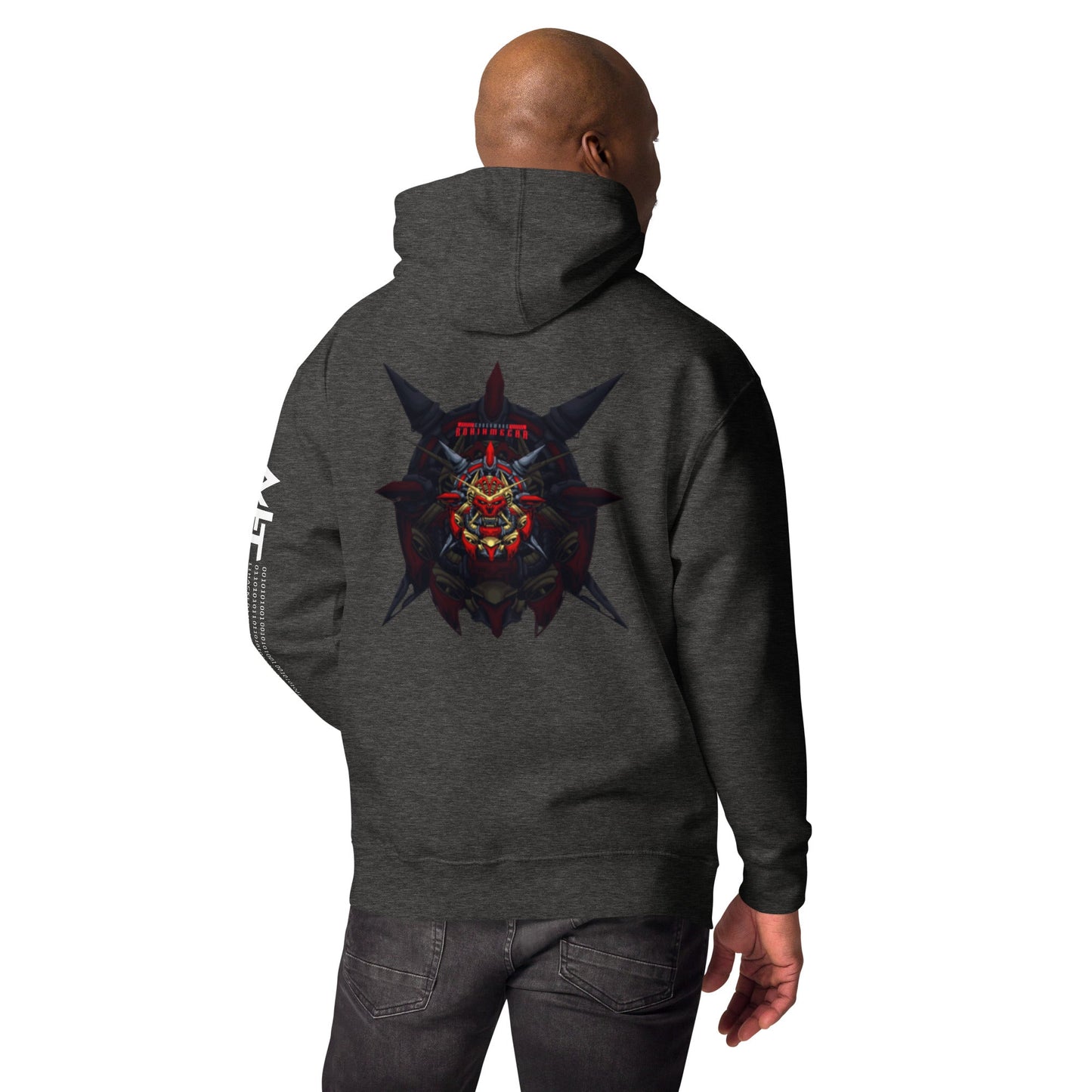 Cyberware Ronin Mecha - Unisex Hoodie ( Back Print ) by DarkByteGear