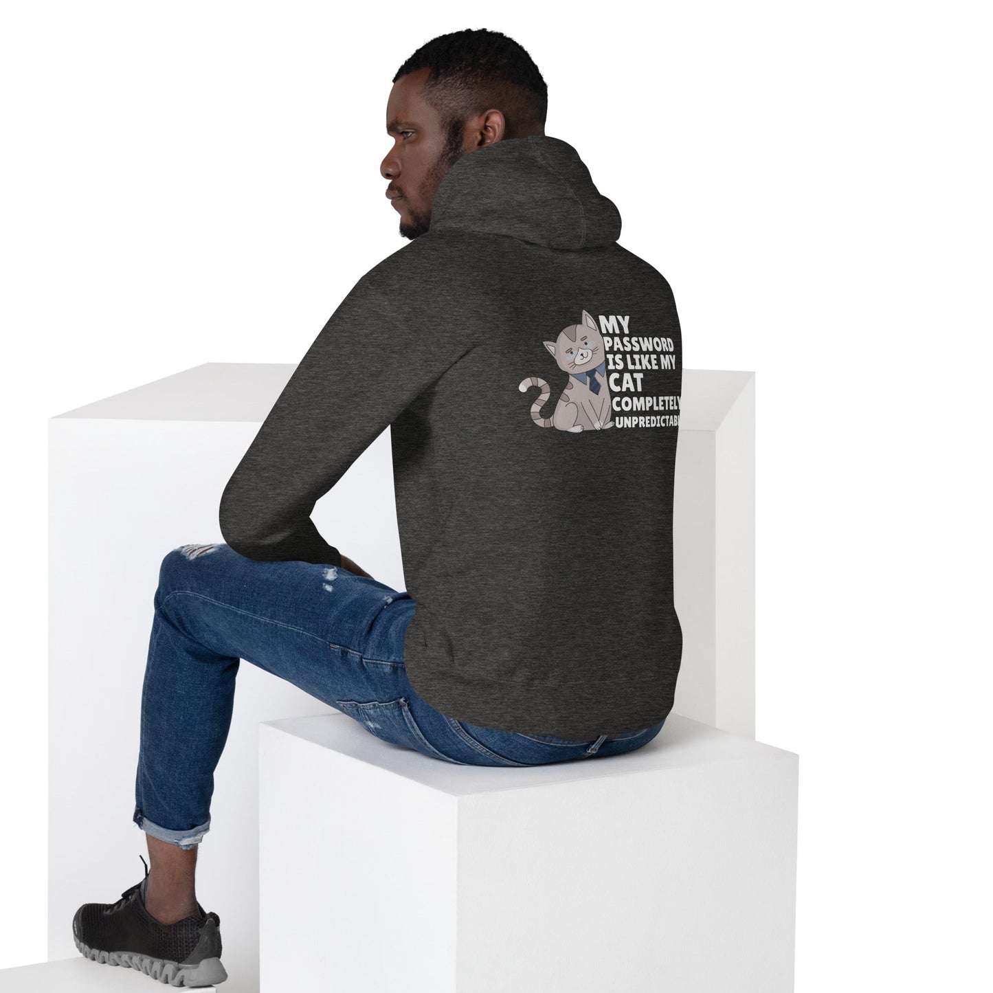 My password is like my cat completely unpredictable - Unisex Hoodie by DarkByteGear