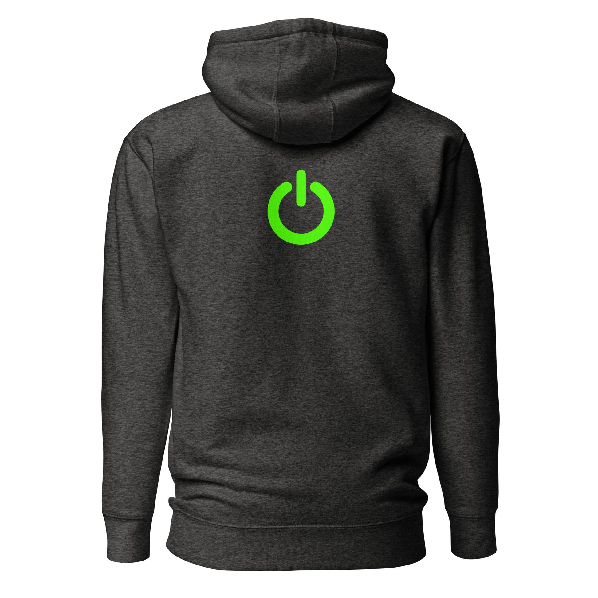Power on - Unisex Hoodie (back print) by DarkByteGear