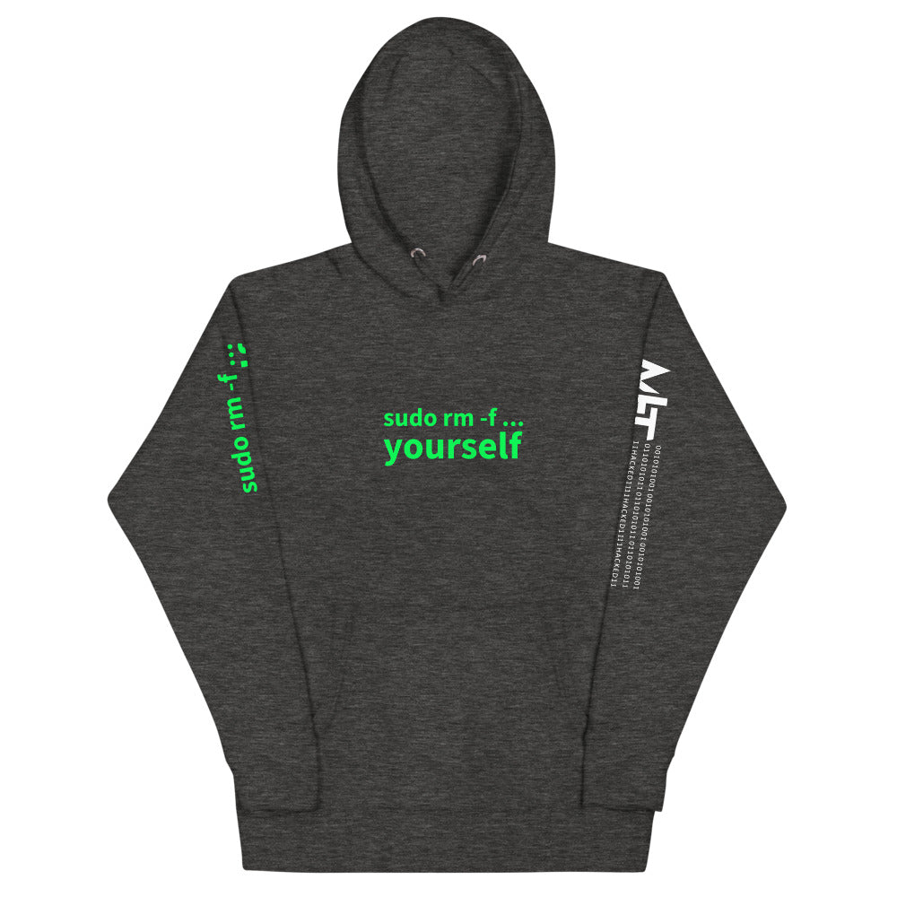 Sudo rm -f yourself - Unisex Hoodie by DarkByteGear