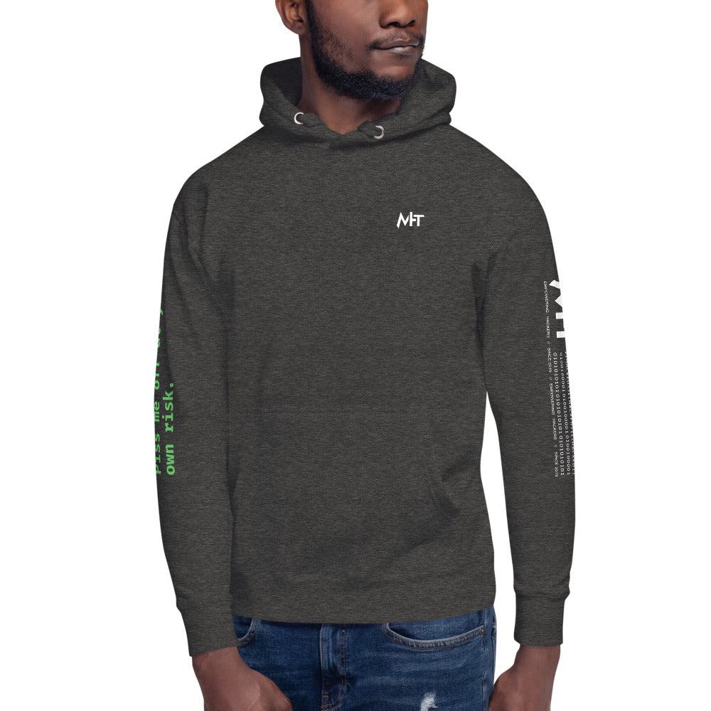 I am root. Piss me off at your own risk - Unisex Hoodie (back print) by DarkByteGear