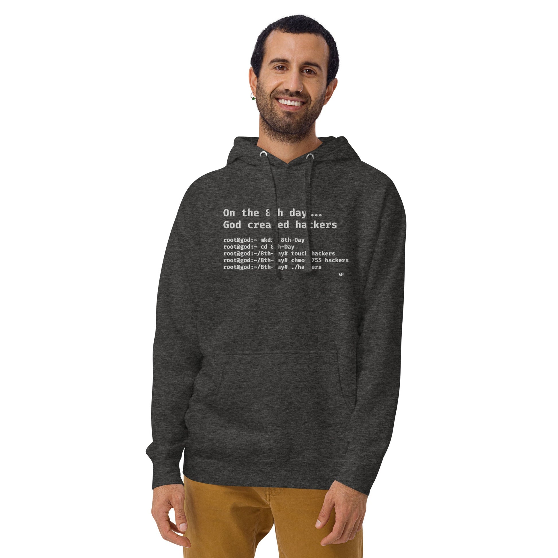On the 8th day God created hackers - Unisex Hoodie (embroidered) by DarkByteGear