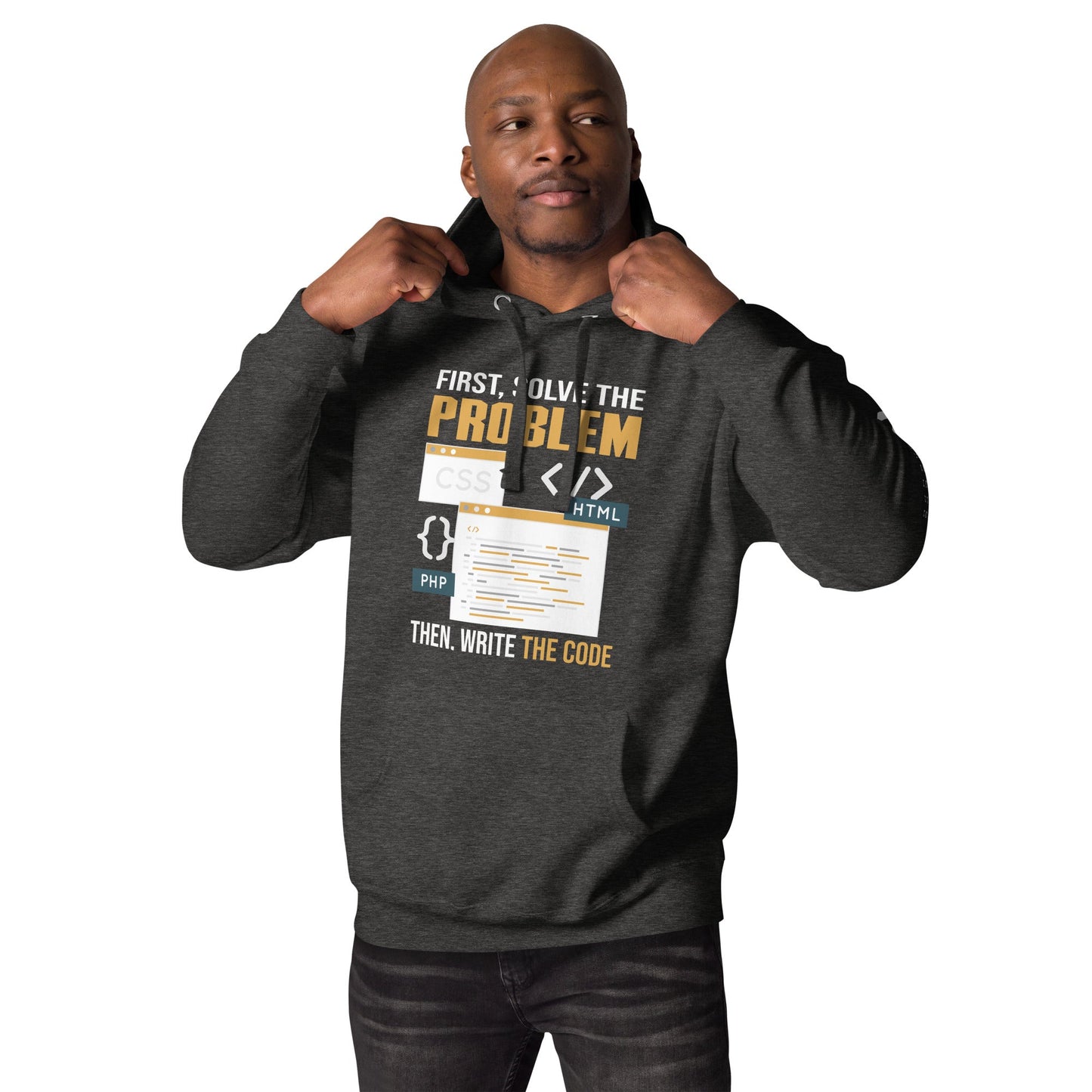 First, Solve the problem; then, Write the code V2 - Unisex Hoodie by DarkByteGear