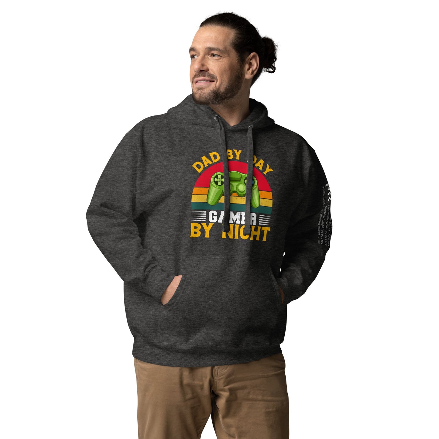 Dad by Day, Gamer by Night Unisex Hoodie by DarkByteGear