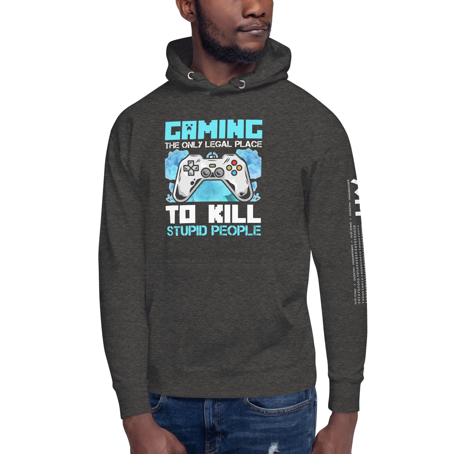 Gaming is the only Legal Place - Blue V Unisex Hoodie by DarkByteGear