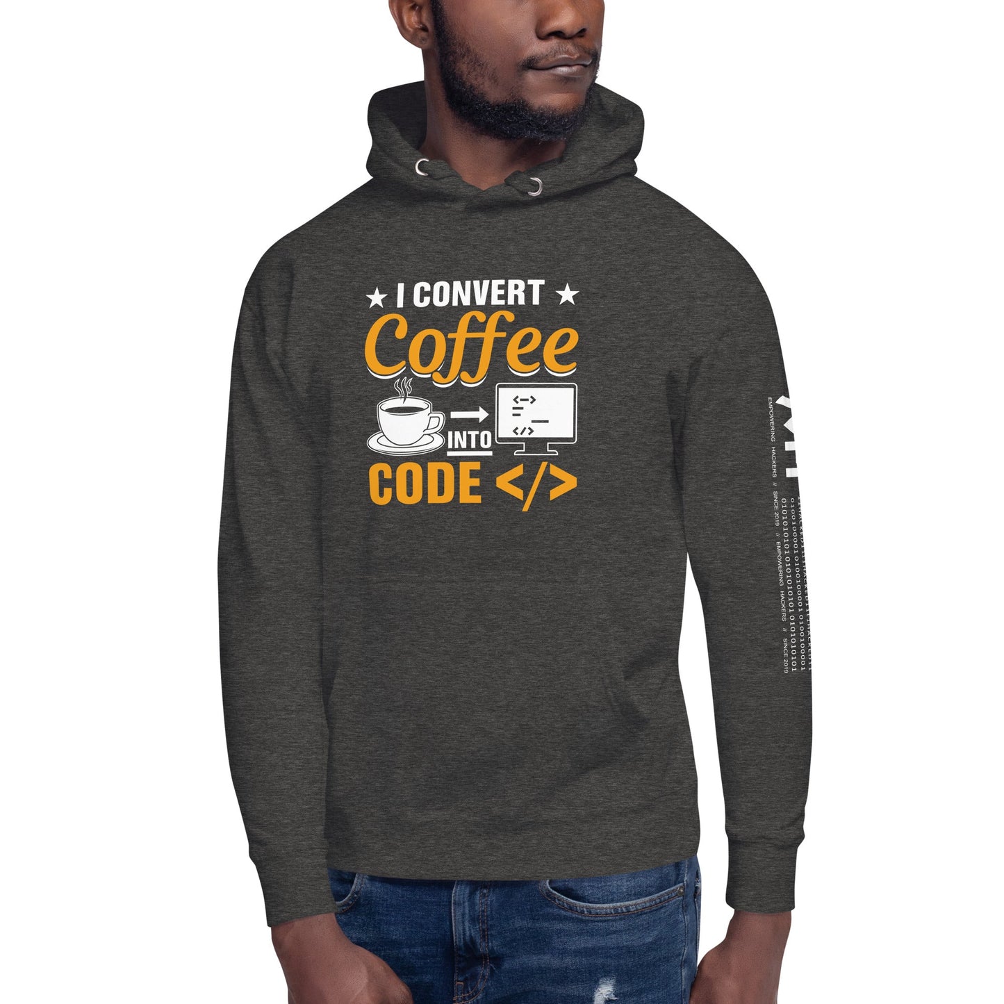 I Convert Coffee into Code </> - Unisex Hoodie by DarkByteGear