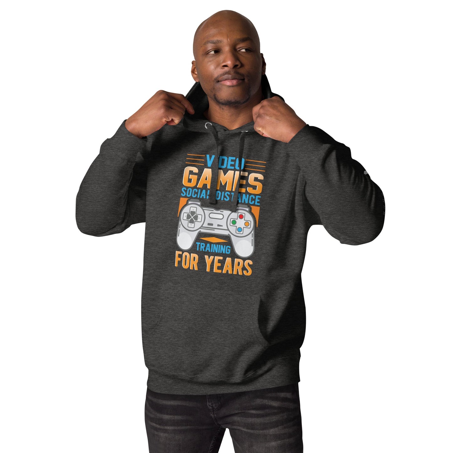 Video Games Social Distance Training for years ( Orange ) - Unisex Hoodie by DarkByteGear