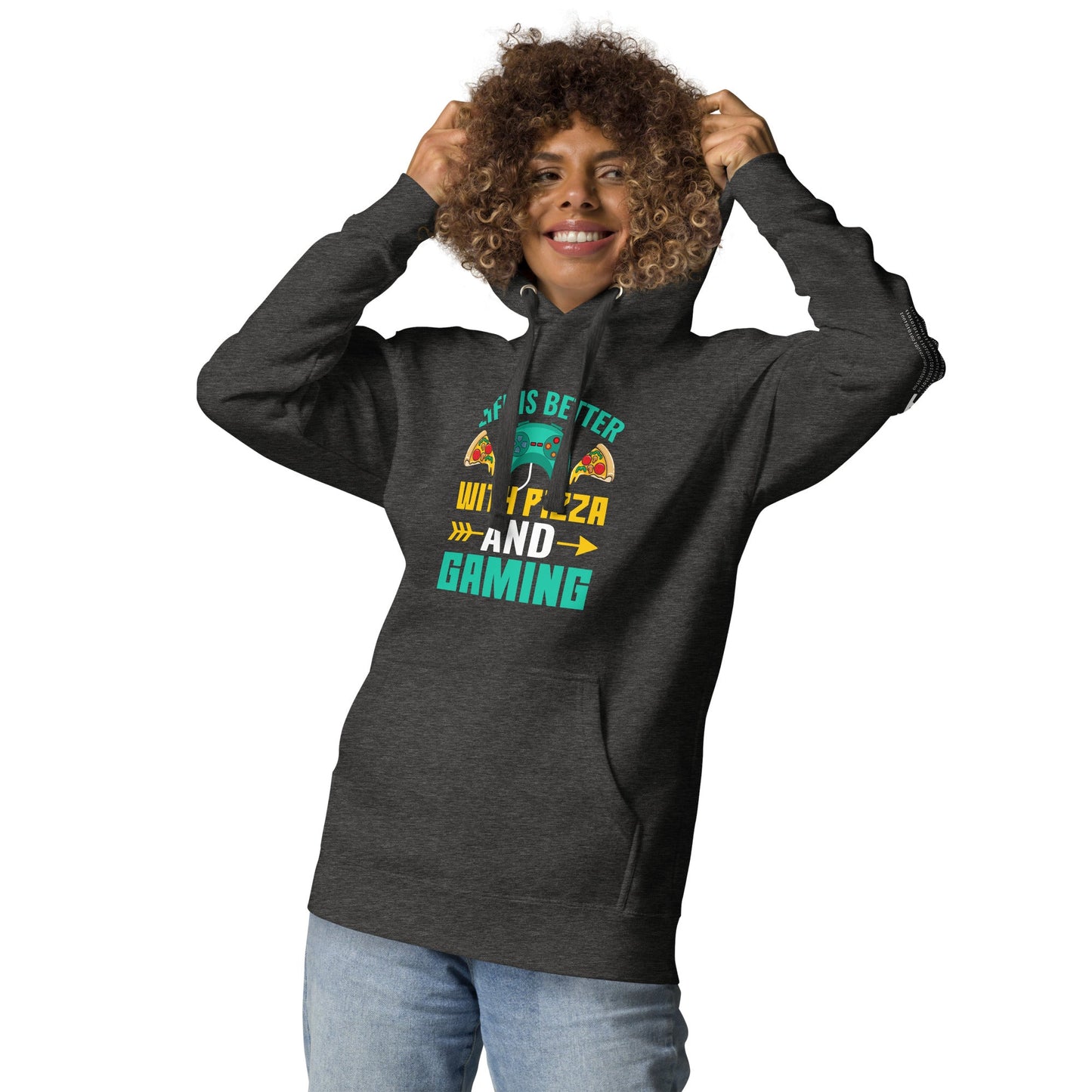 Life is Better With Pizza and Gaming Rima 14 - Unisex Hoodie by DarkByteGear