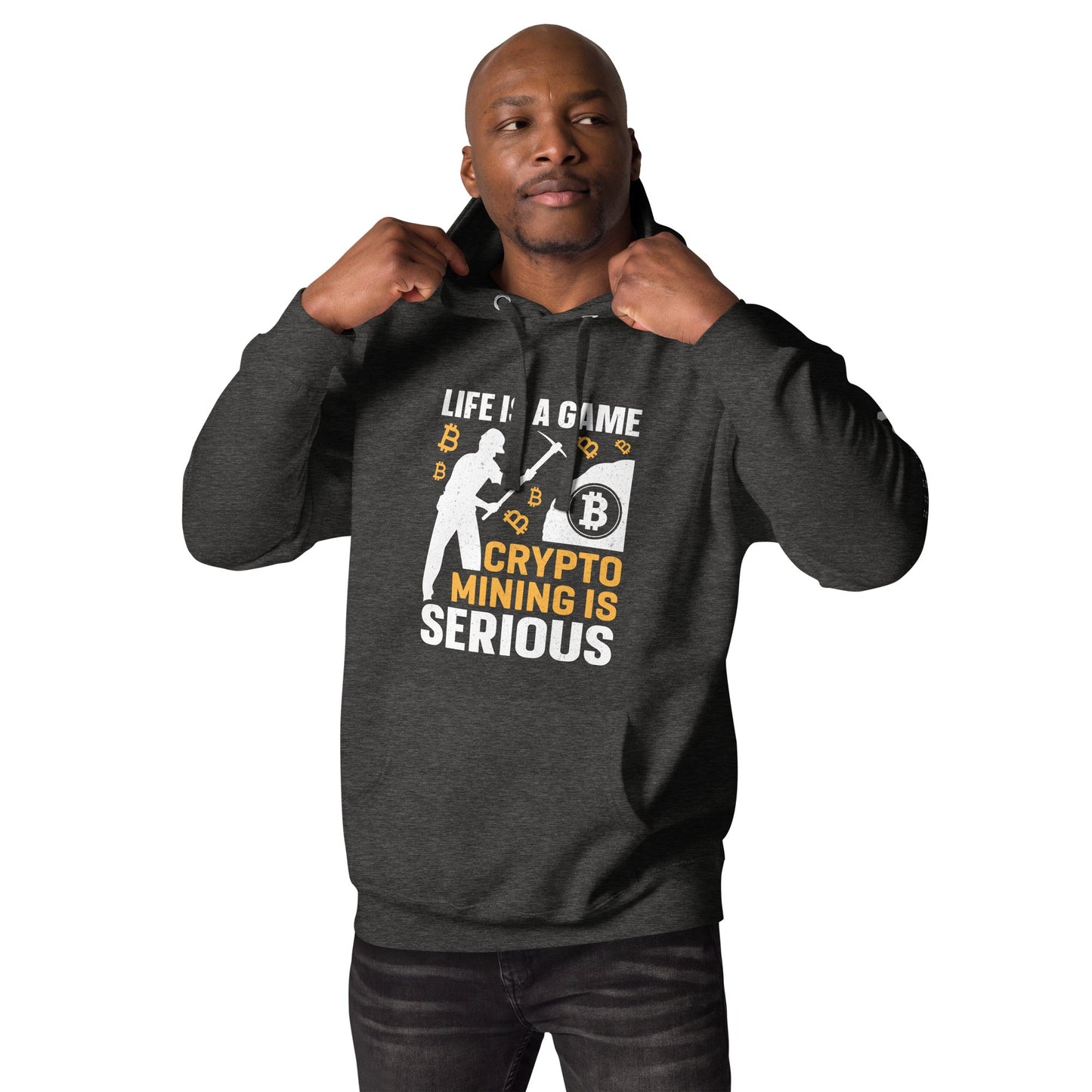 Life is a Game, Bitcoin Mining is Serious - Unisex Hoodie by DarkByteGear