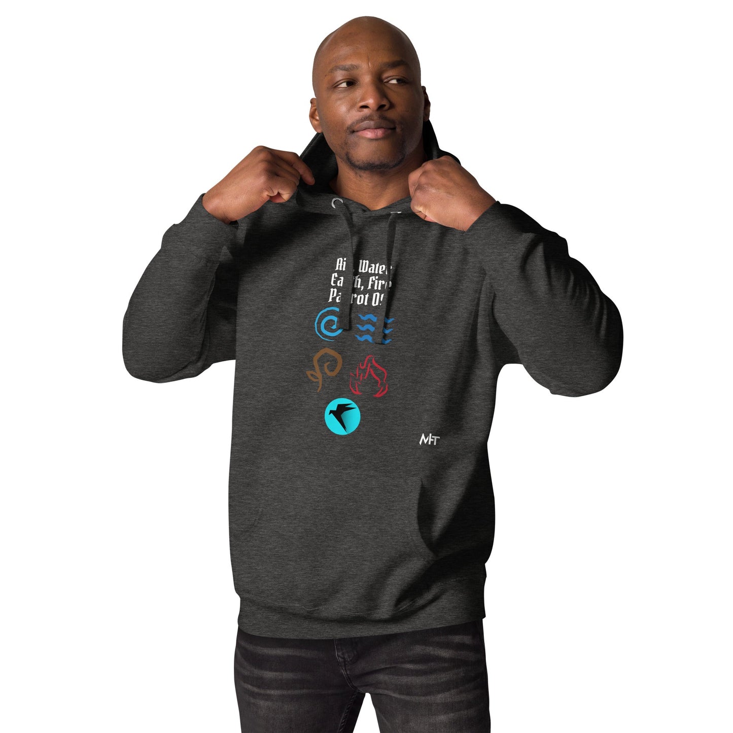 Air, Water, Earth, Fire, Parrot OS - Unisex Hoodie by DarkByteGear