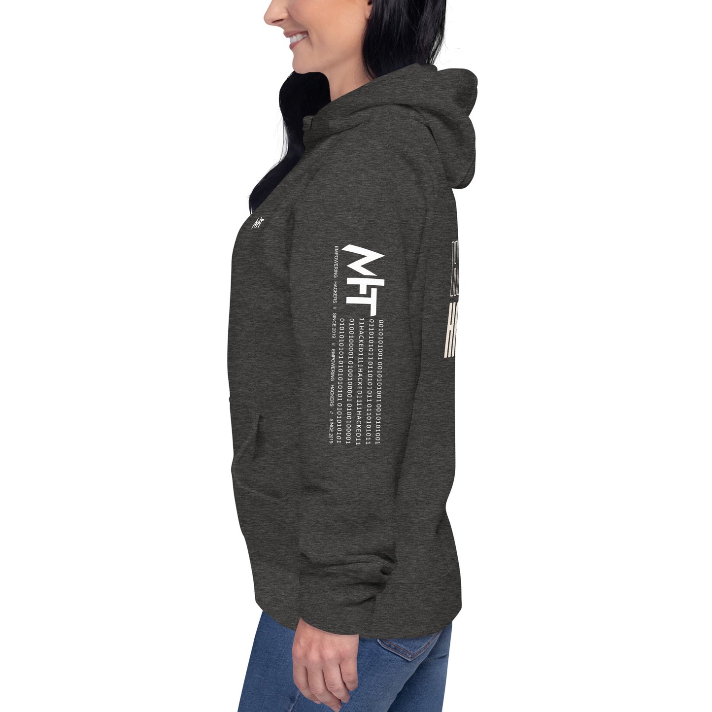 Hacker Girl V1 - Unisex Hoodie ( Back Print ) by DarkByteGear