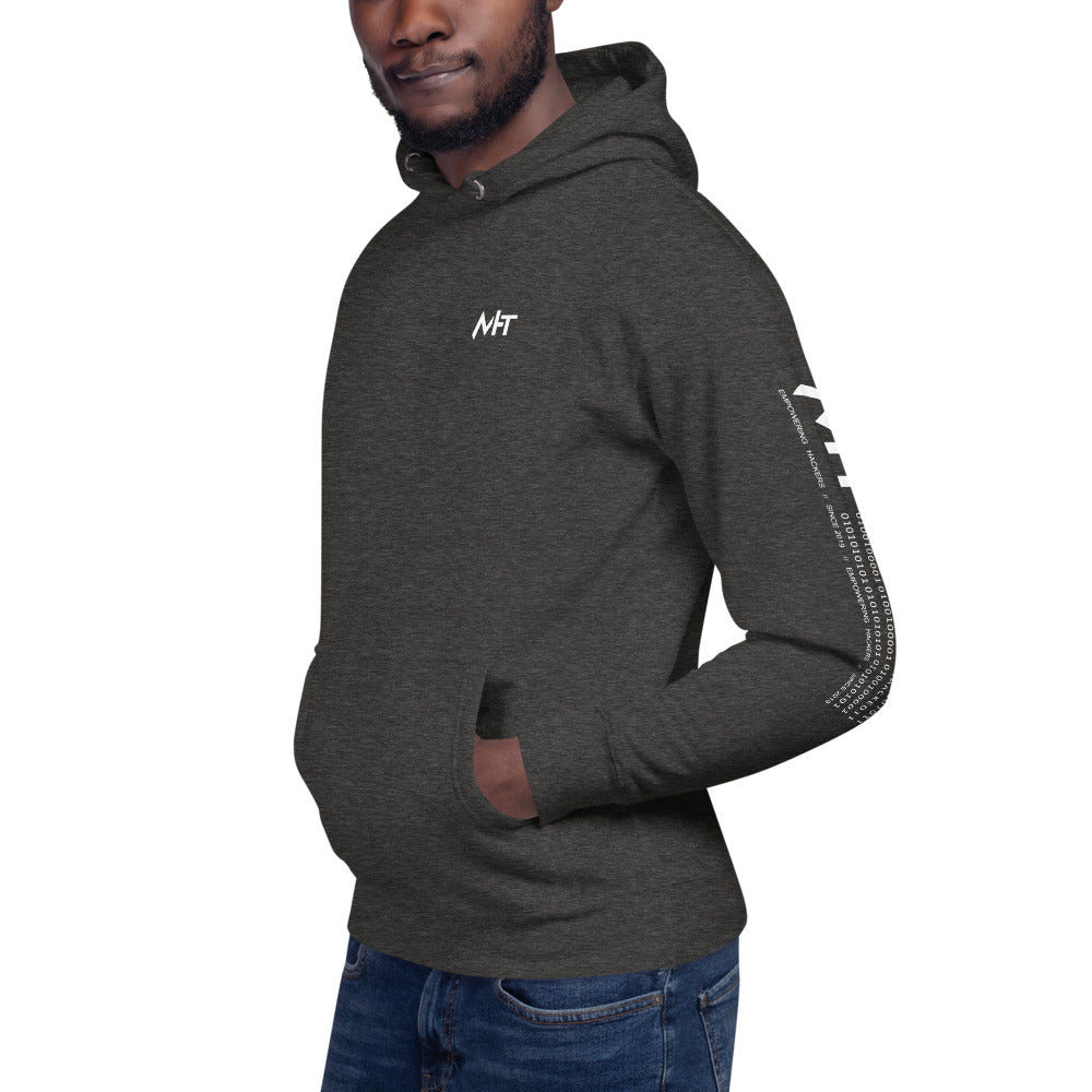 I am root. Piss me off at your own risk - Unisex Hoodie (back print) by DarkByteGear
