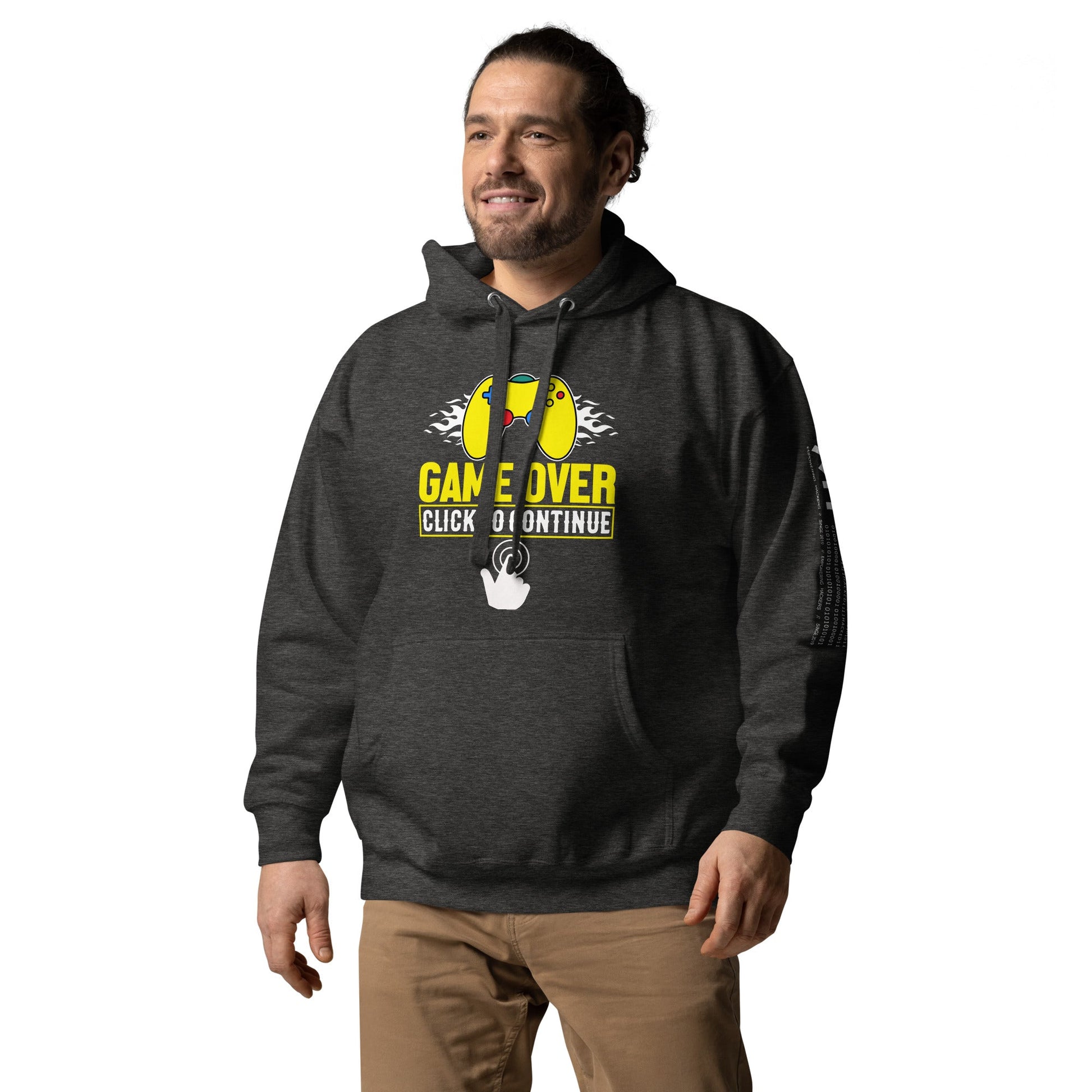 Game Over Click to Continue - Unisex Hoodie by DarkByteGear