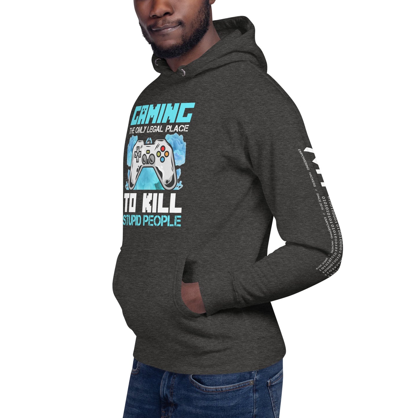 Gaming is the only Legal Place - Blue V Unisex Hoodie by DarkByteGear