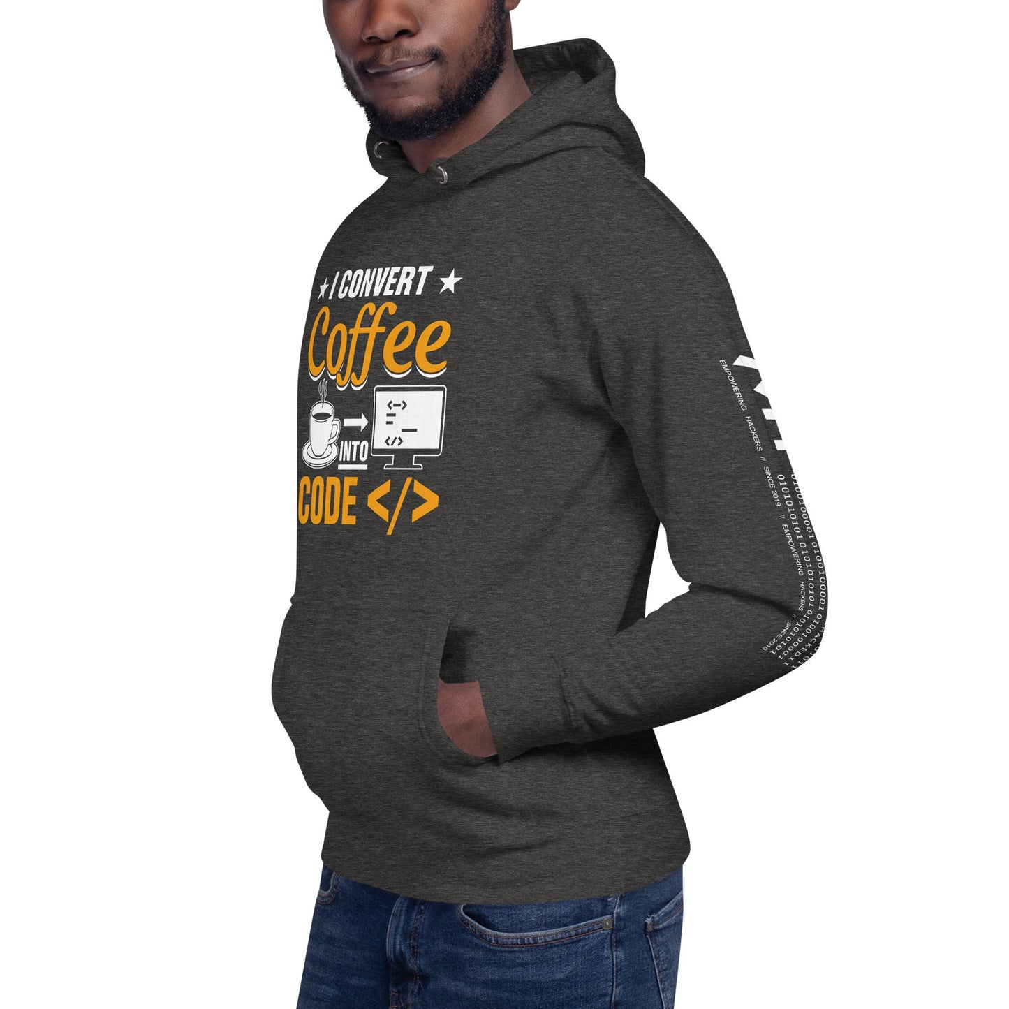 I Convert Coffee into Code </> - Unisex Hoodie by DarkByteGear