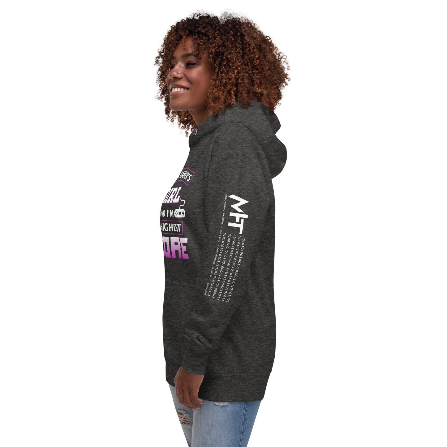 I am a Gamer's Girl, I'm his Greatest Achievement Purple edition - Unisex Hoodie by DarkByteGear