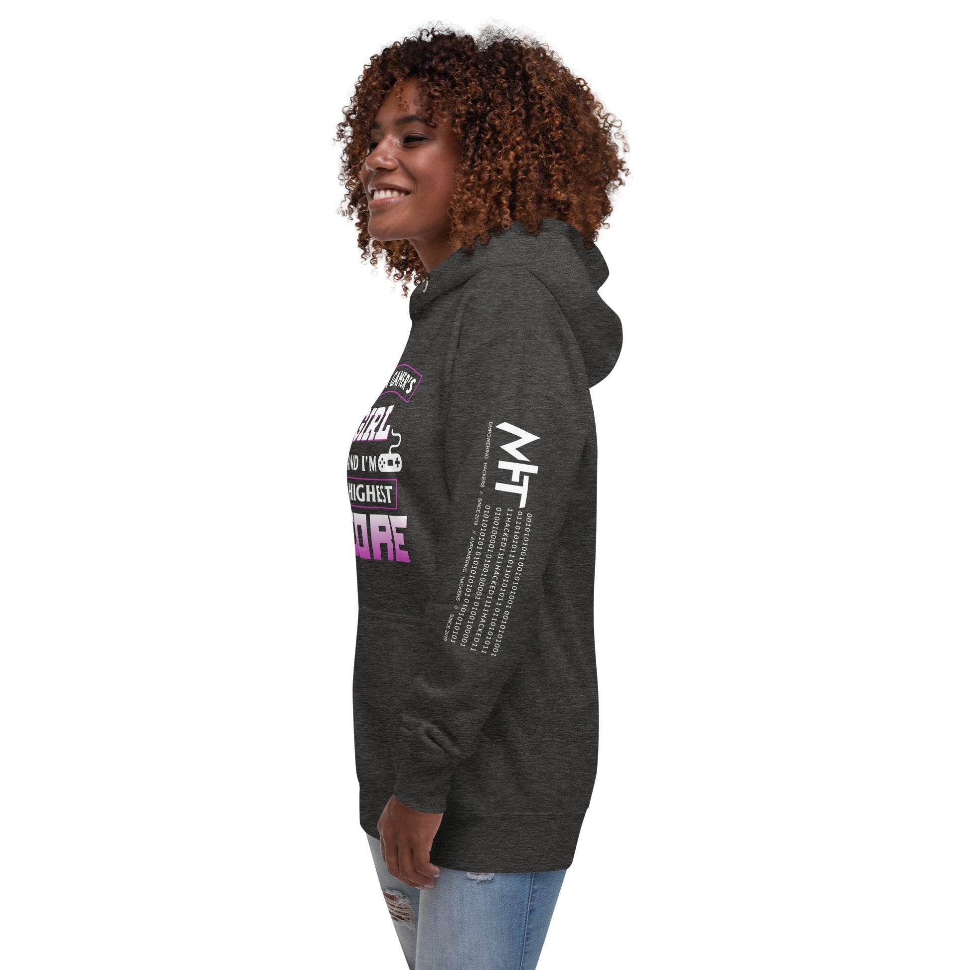 I am a Gamer's Girl, I'm his Greatest Achievement Purple edition - Unisex Hoodie by DarkByteGear