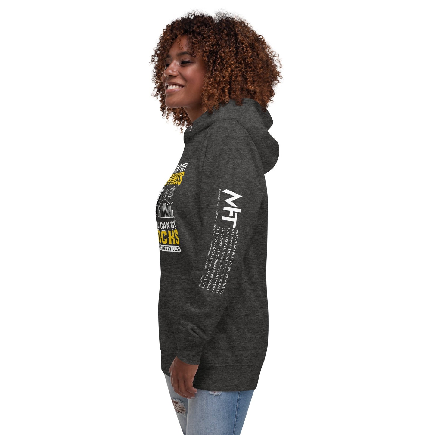 Money can't Buy you happiness but it can Buy you Stock and that was close - Unisex Hoodie by DarkByteGear