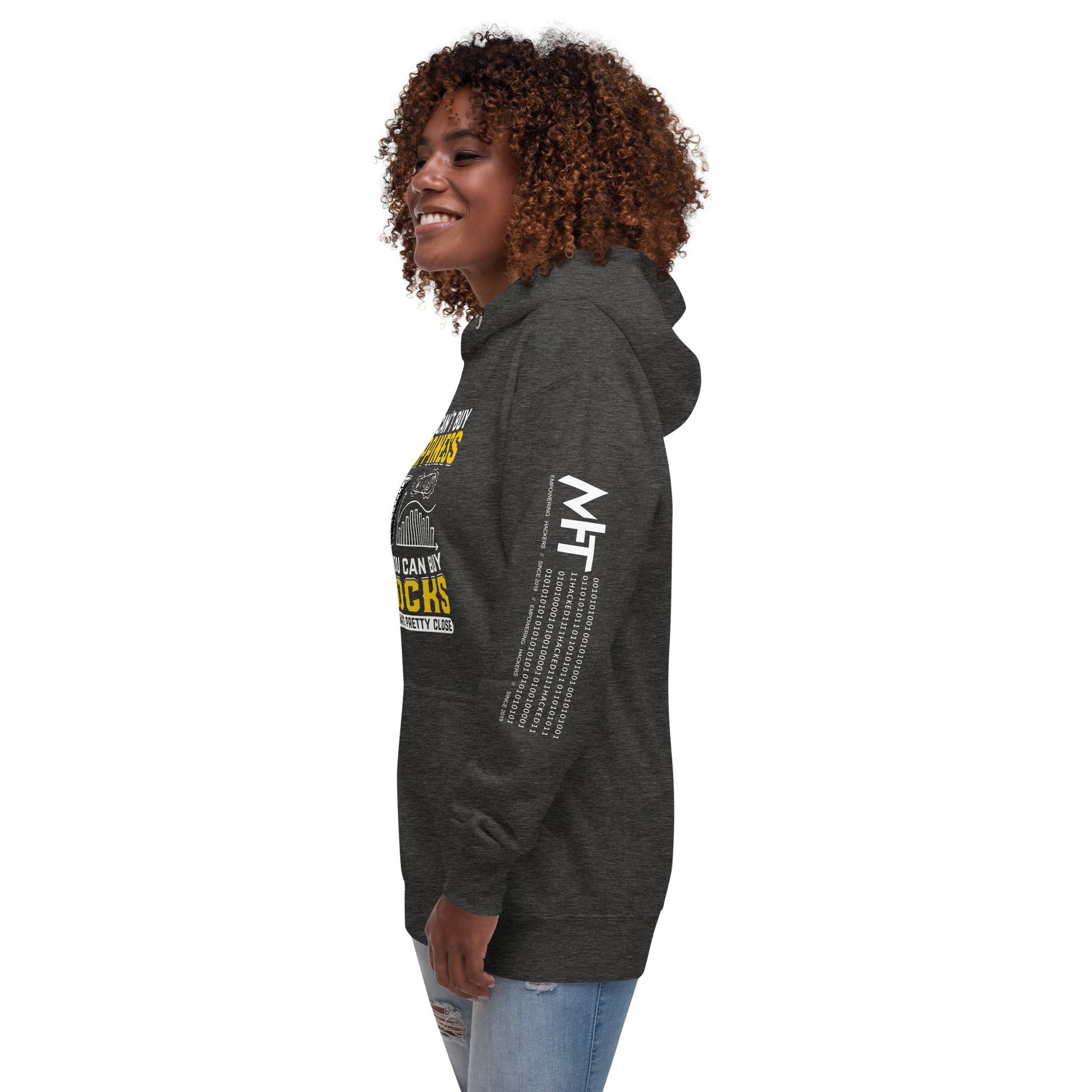 Money can't Buy you happiness but it can Buy you Stock and that was close - Unisex Hoodie by DarkByteGear