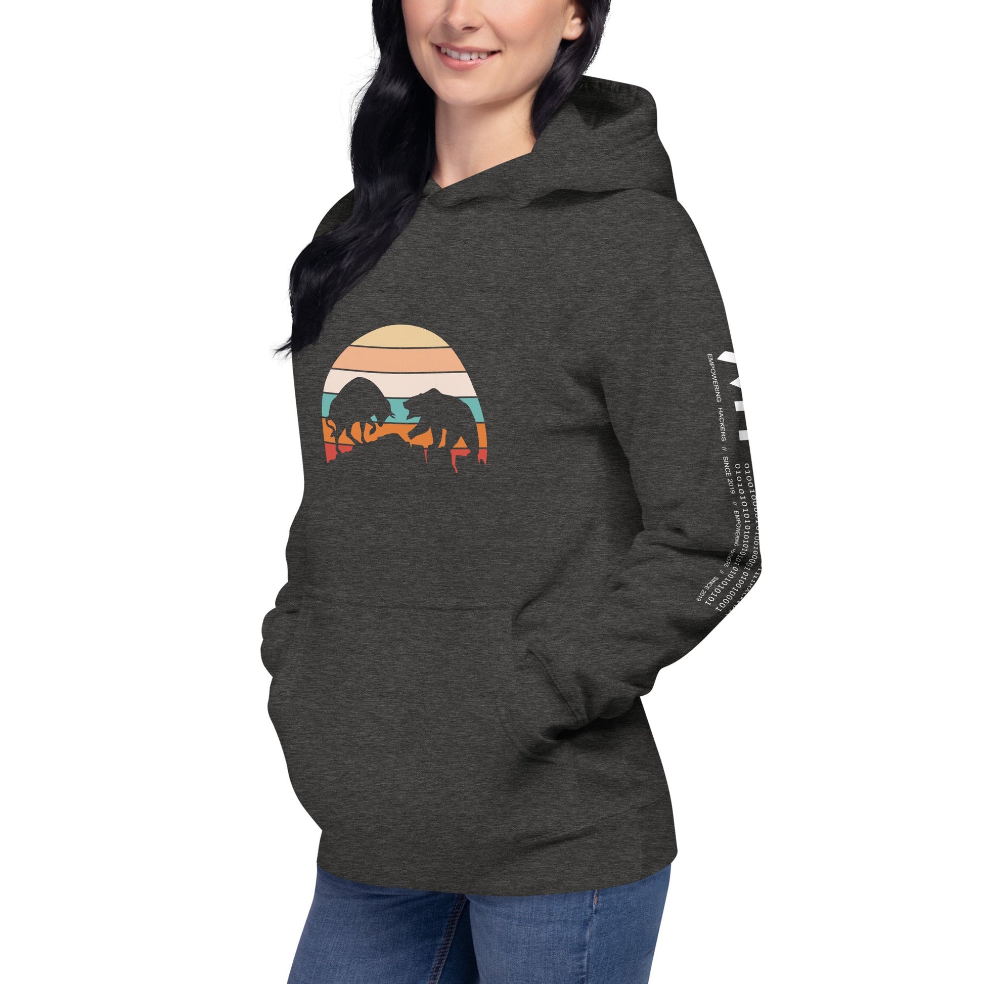 Bull Bear Fight in Sunset - Unisex Hoodie by DarkByteGear