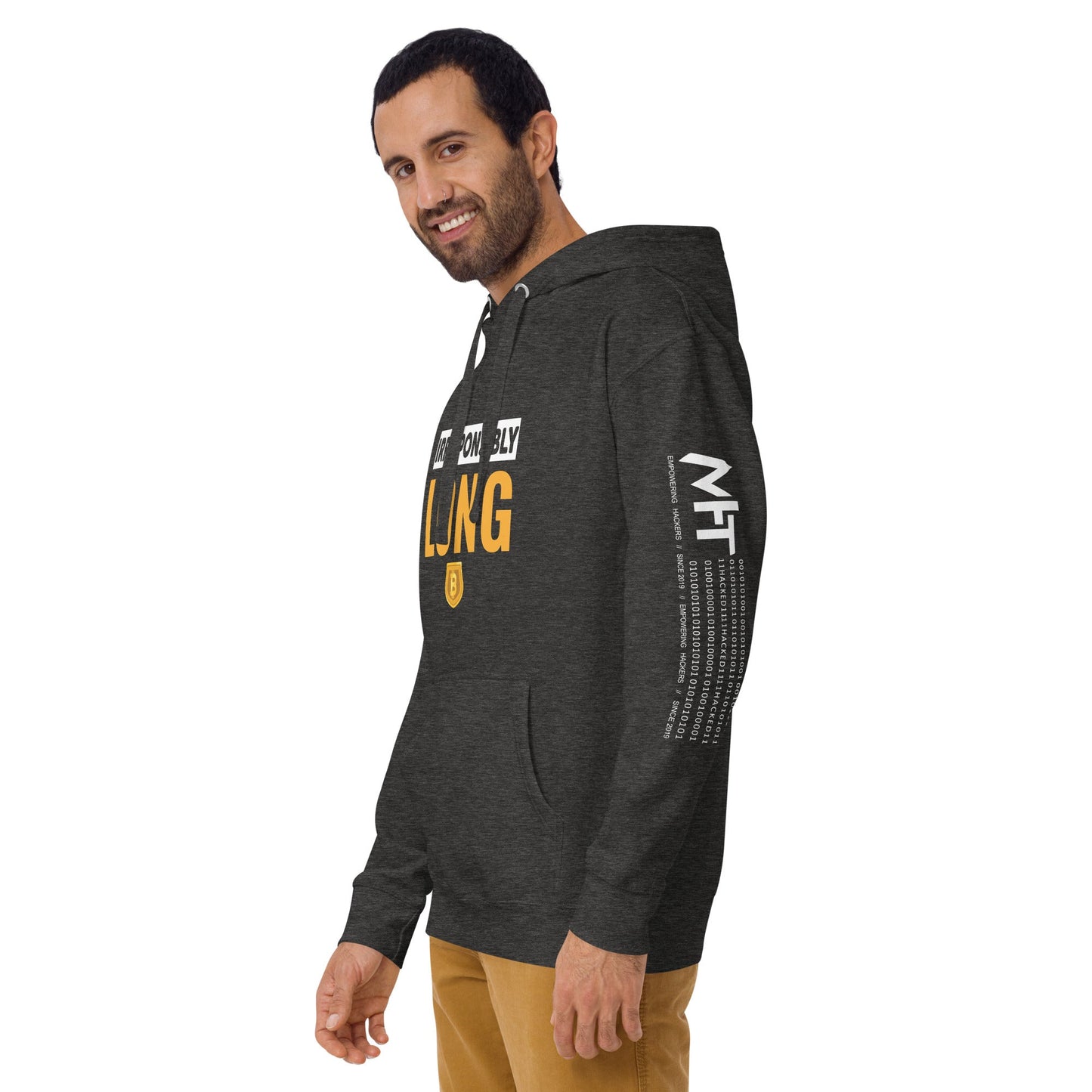Irresponsibly Long Bitcoin - Unisex Hoodie by DarkByteGear