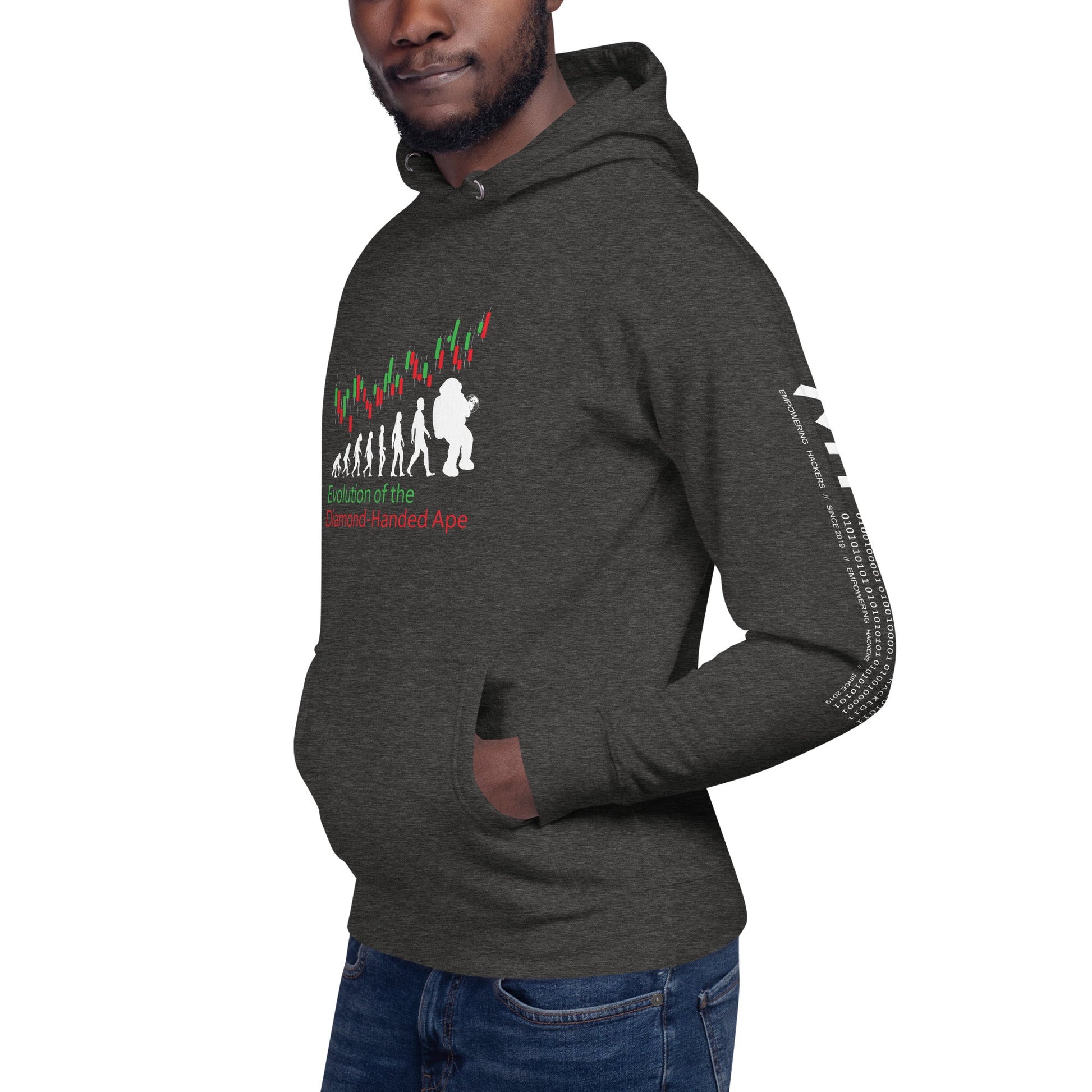 Evolution of the Diamond-handed Ape - Unisex Hoodie by DarkByteGear