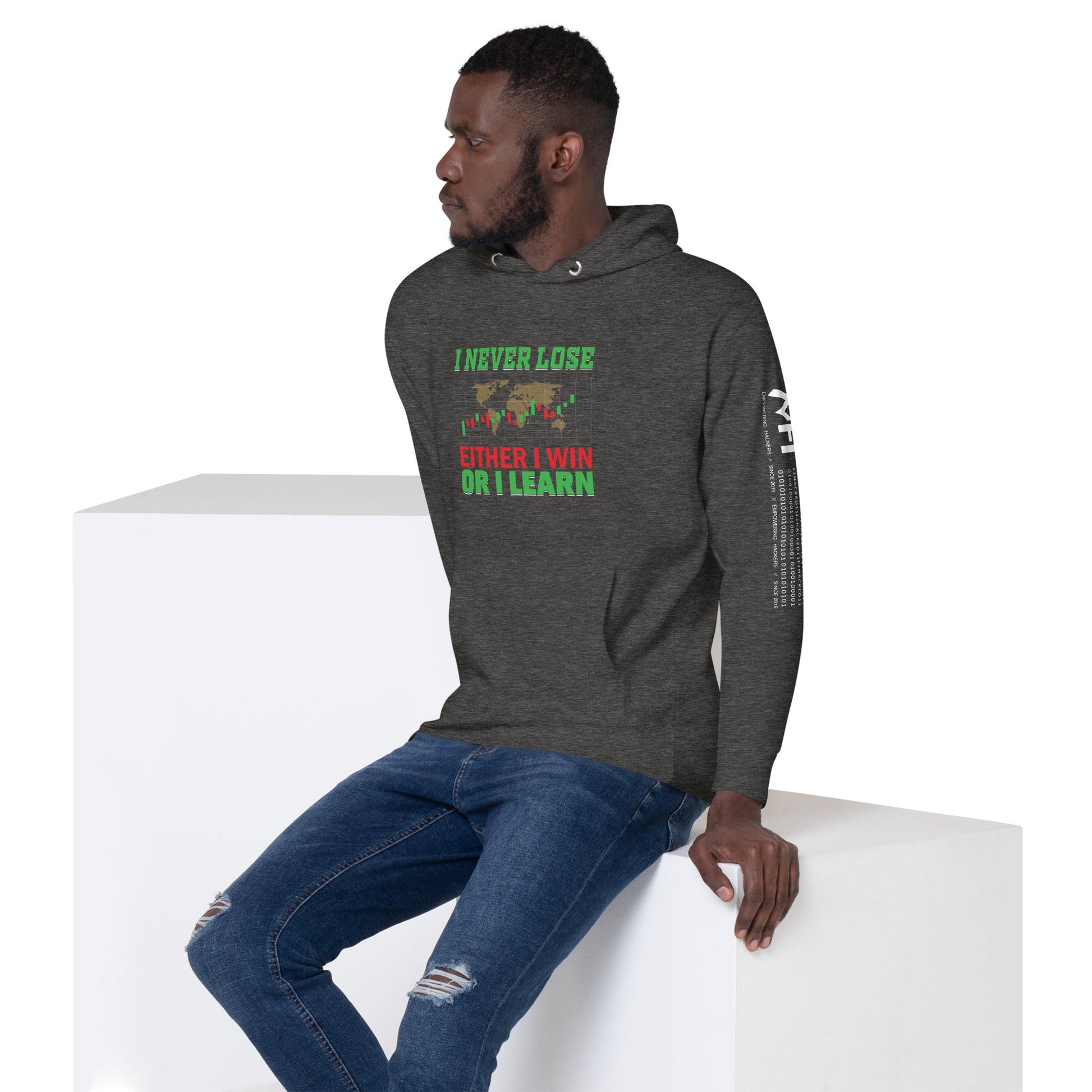 I never Lose: Either I win or I learn V2 - Unisex Hoodie by DarkByteGear
