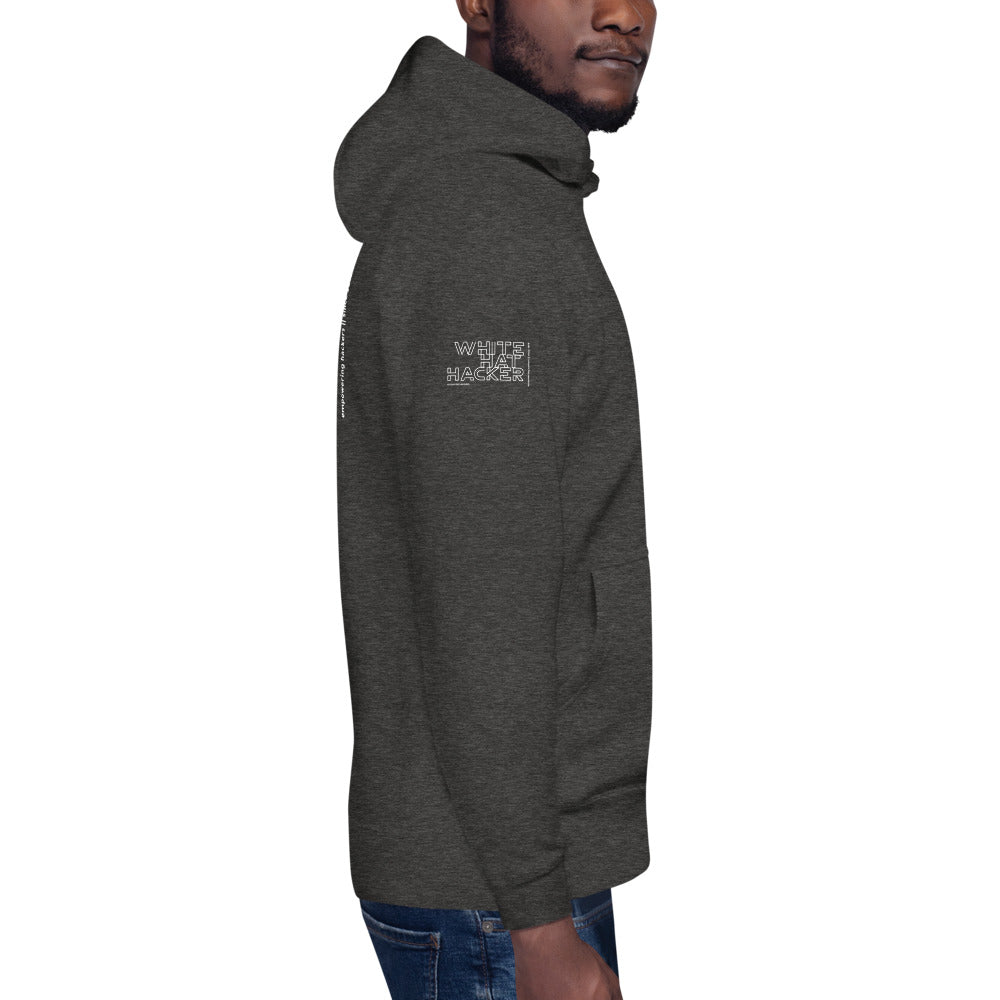 White hat hacker - Unisex Hoodie (back print) by DarkByteGear