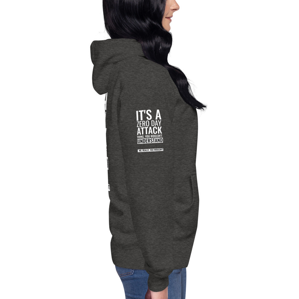 Its a 0 day attack - Unisex Hoodie (back print) by DarkByteGear