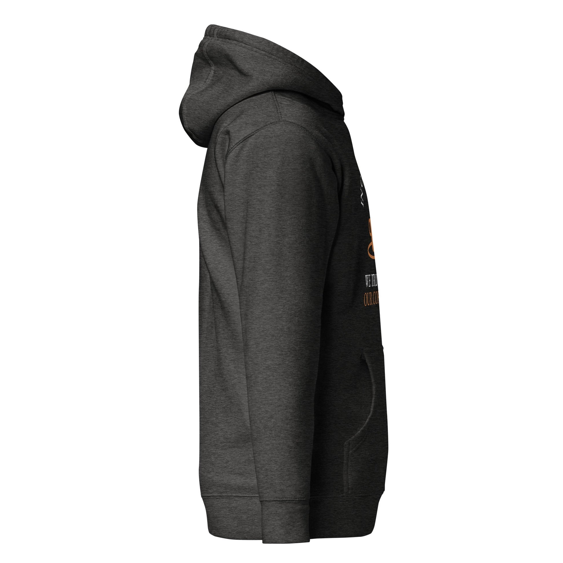 In cryptography, we trust... our coffee (Orange Text) - Unisex Hoodie by DarkByteGear