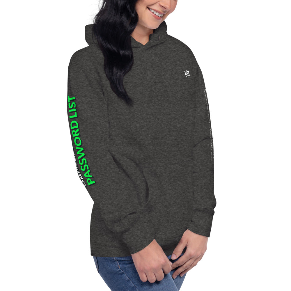 Password List - Unisex Hoodie (back print ) by DarkByteGear