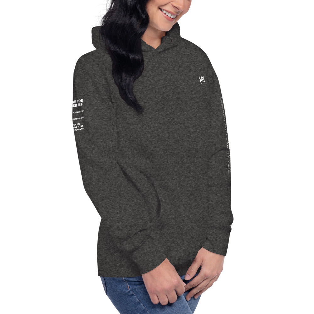 Before you bother me - Unisex Hoodie (back print) by DarkByteGear